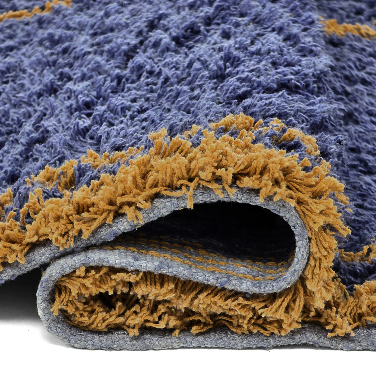 Shaggy rugs - Lana Natural Cotton Shaggy (blue/yellow)
