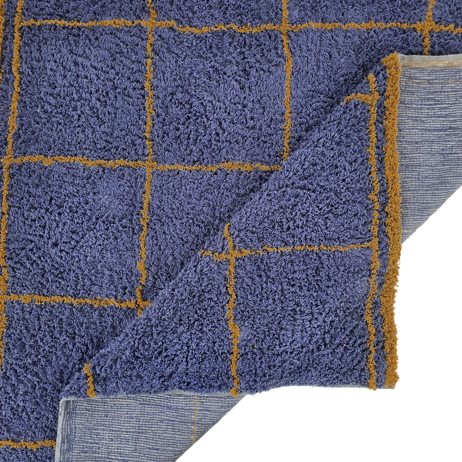 Shaggy rugs - Lana Natural Cotton Shaggy (blue/yellow)