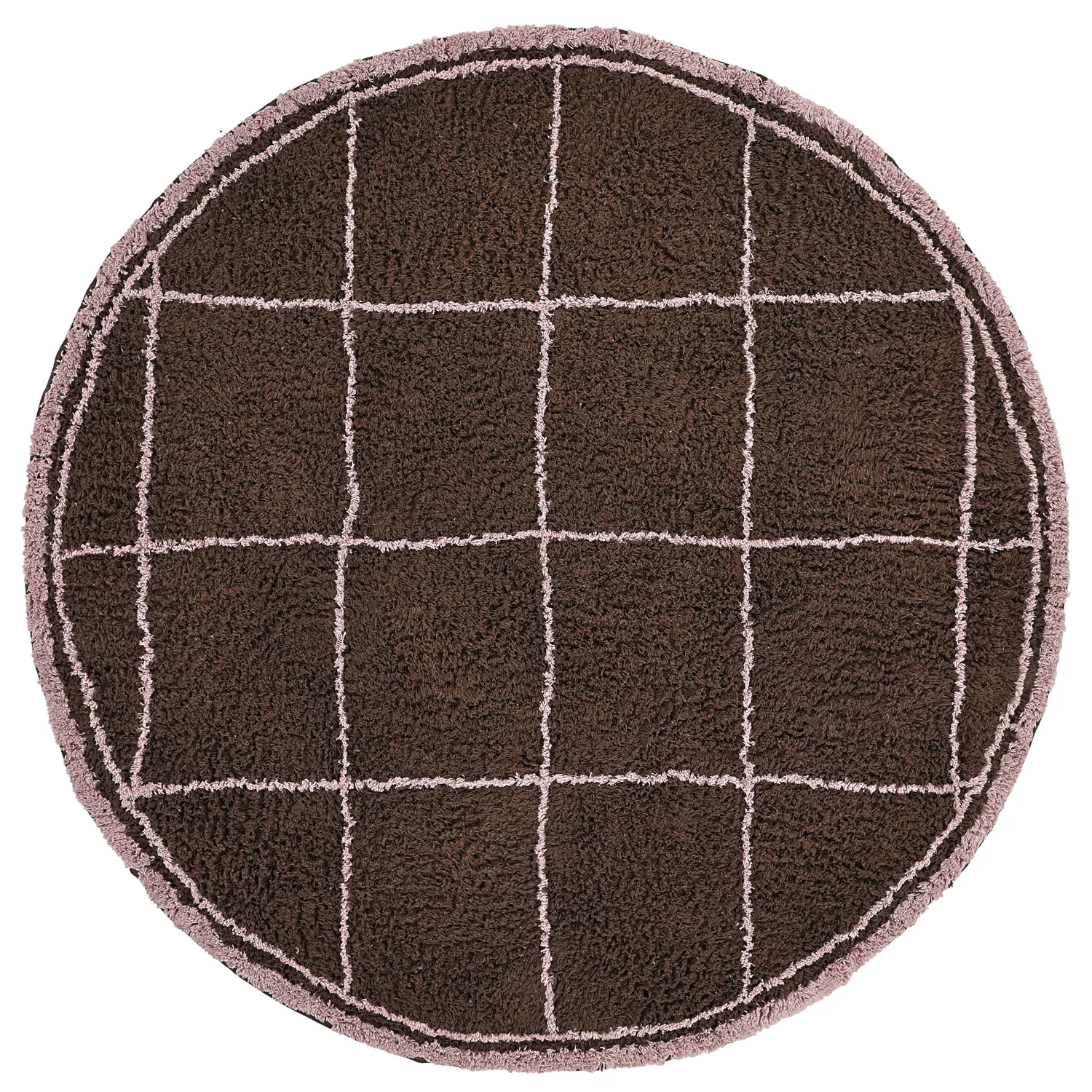 Round rug - Lana Natural Cotton Shaggy (brown)
