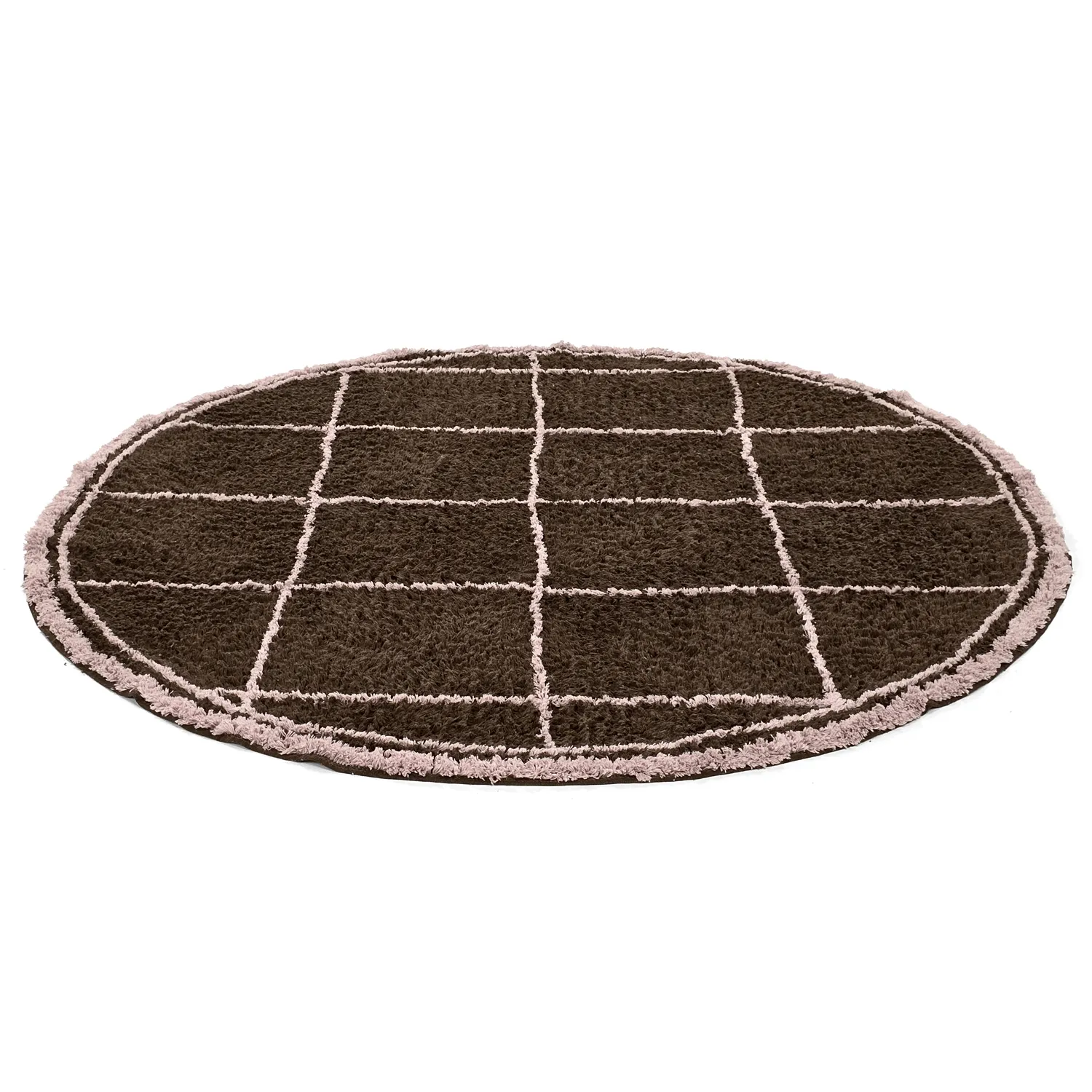 Round rug - Lana Natural Cotton Shaggy (brown)