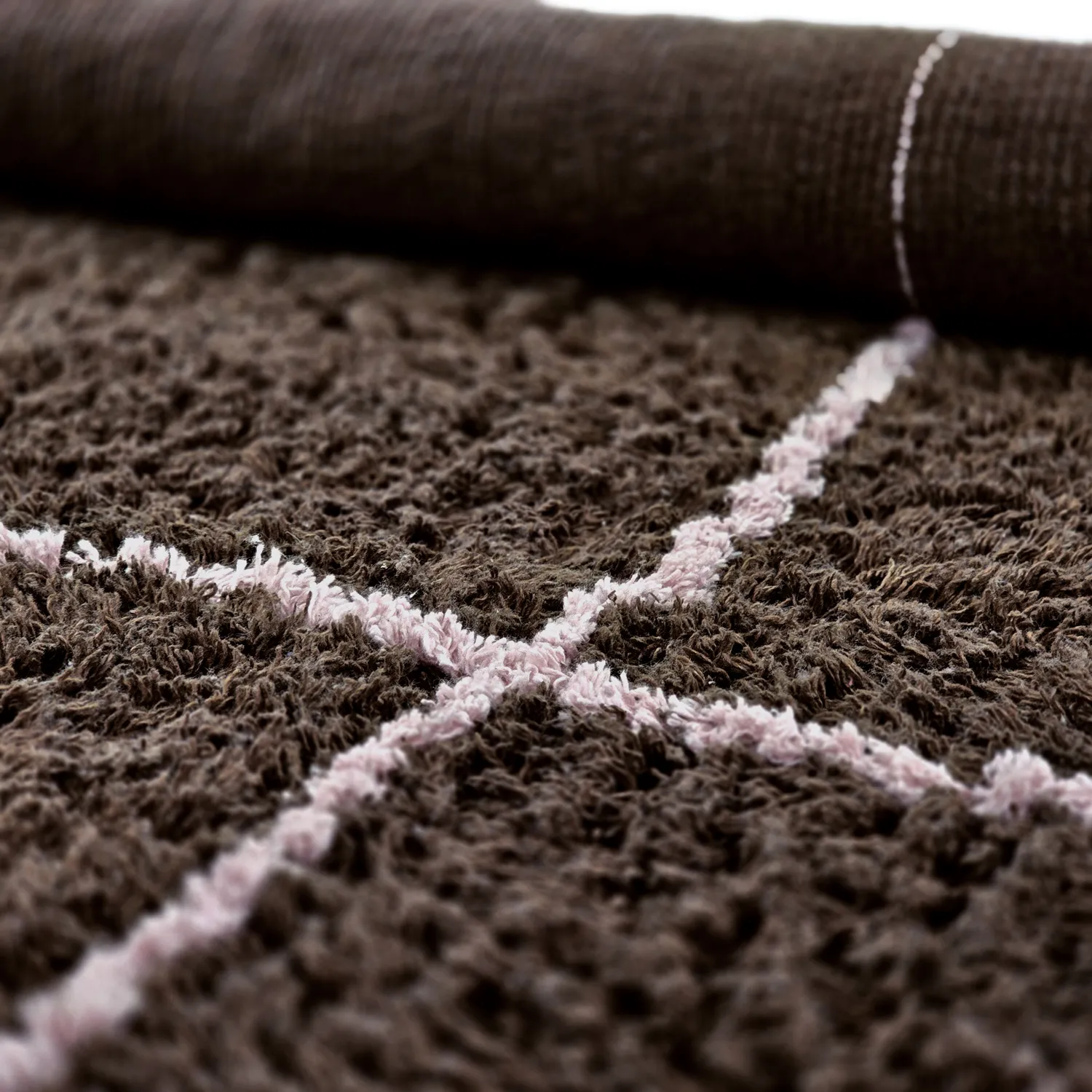 Round rug - Lana Natural Cotton Shaggy (brown)