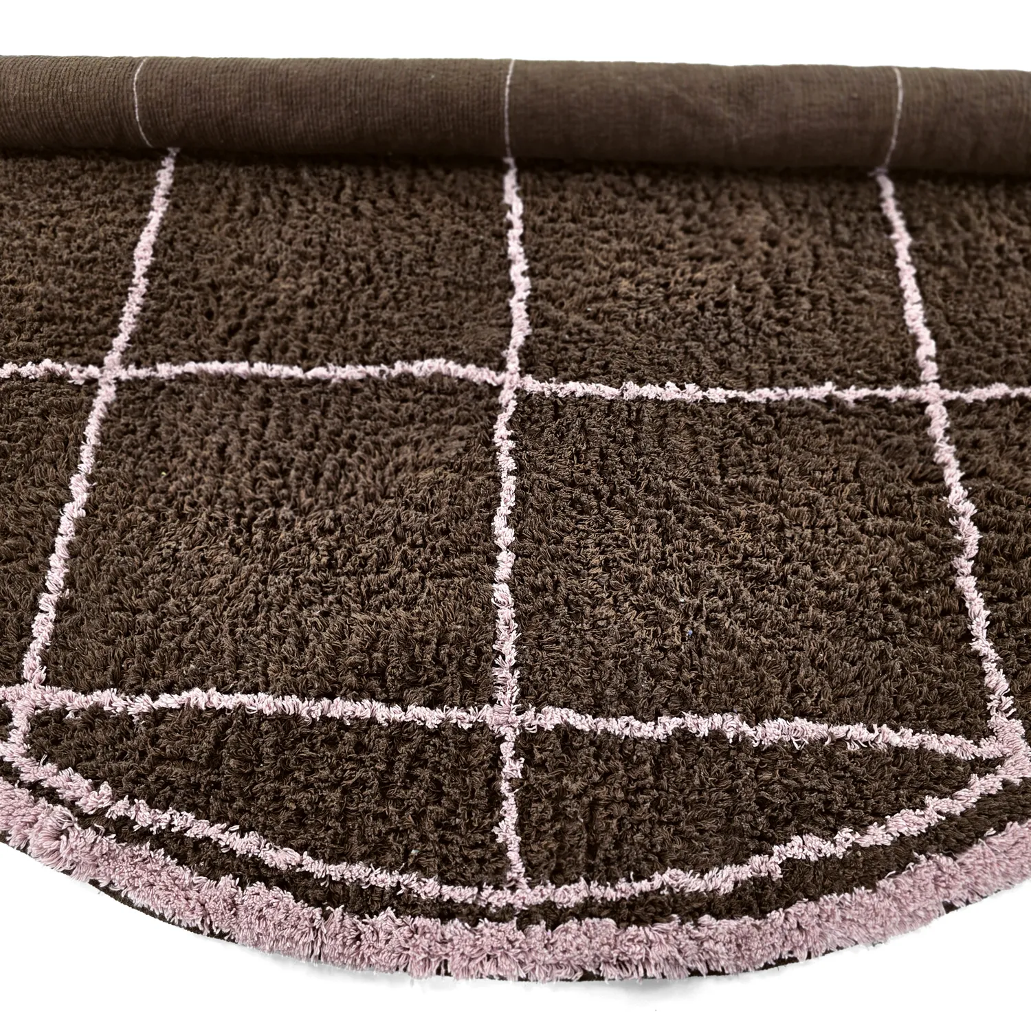 Round rug - Lana Natural Cotton Shaggy (brown)