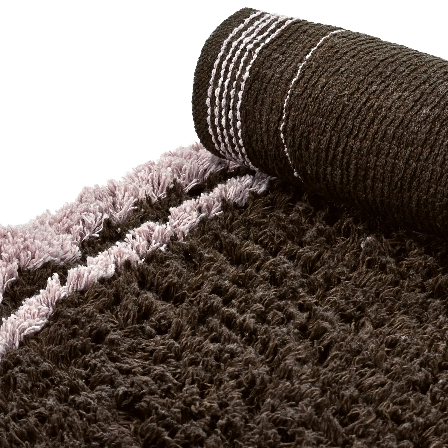 Round rug - Lana Natural Cotton Shaggy (brown)