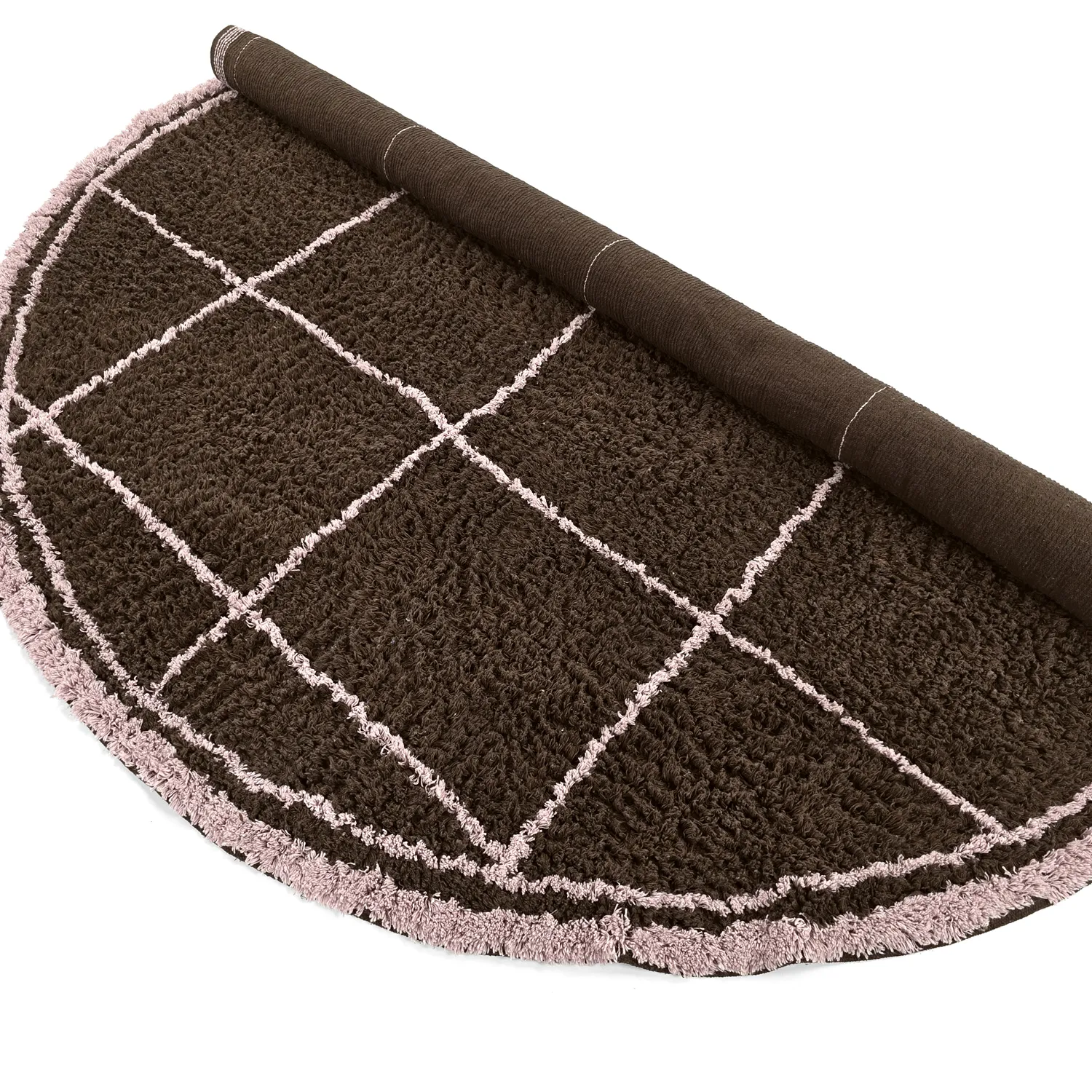 Round rug - Lana Natural Cotton Shaggy (brown)