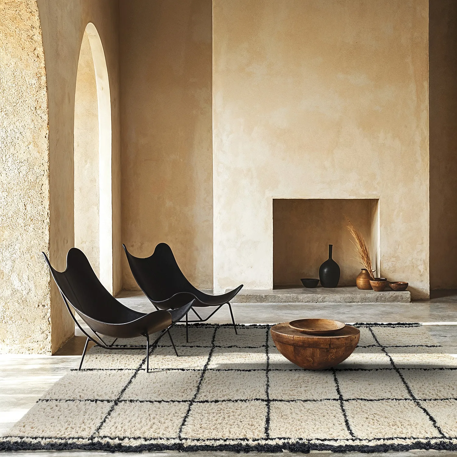 Shaggy rugs - Lana Natural Cotton Shaggy (creme/dark grey)