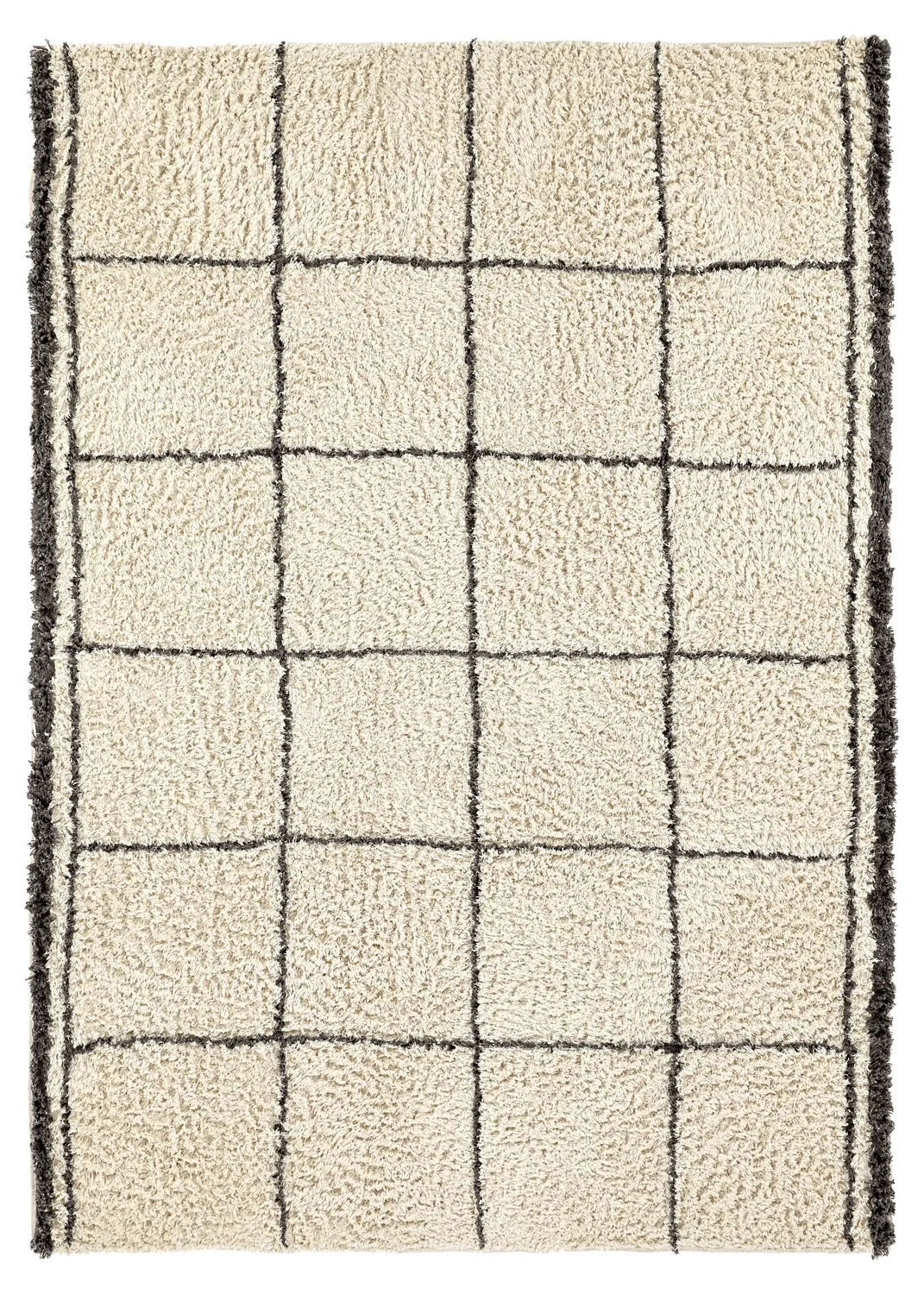 Shaggy rugs - Lana Natural Cotton Shaggy (creme/dark grey)