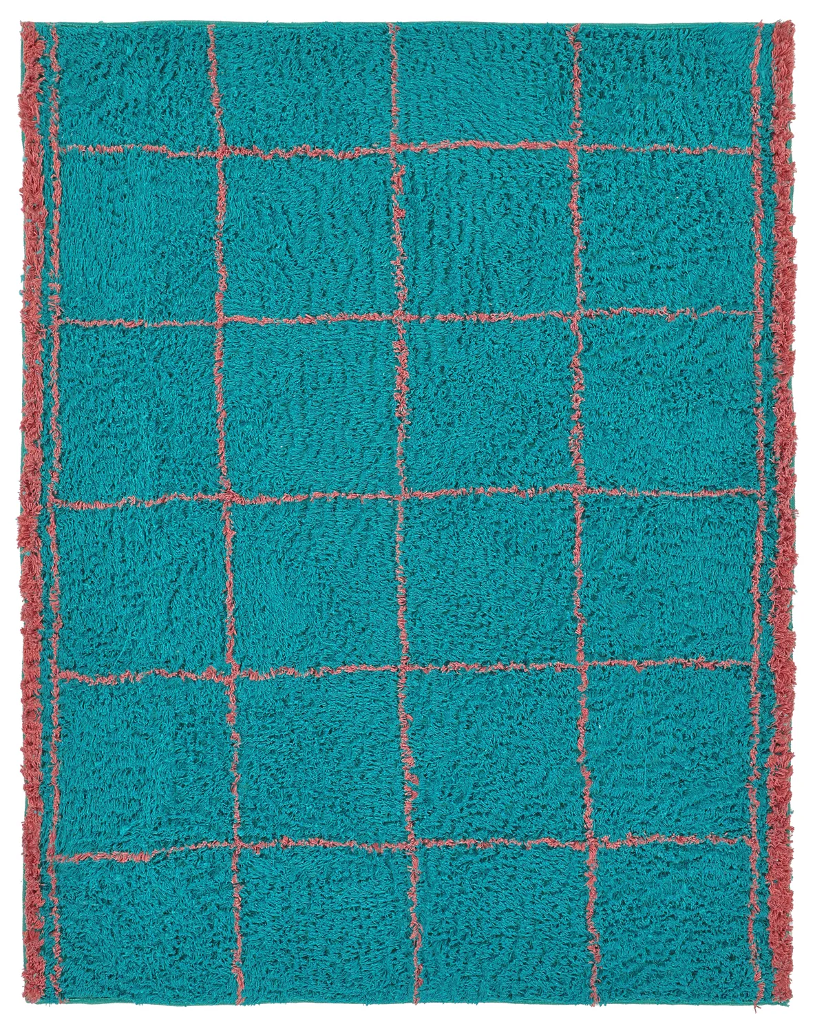 Shaggy rugs - Lana Natural Cotton Shaggy (turquoise/pink)