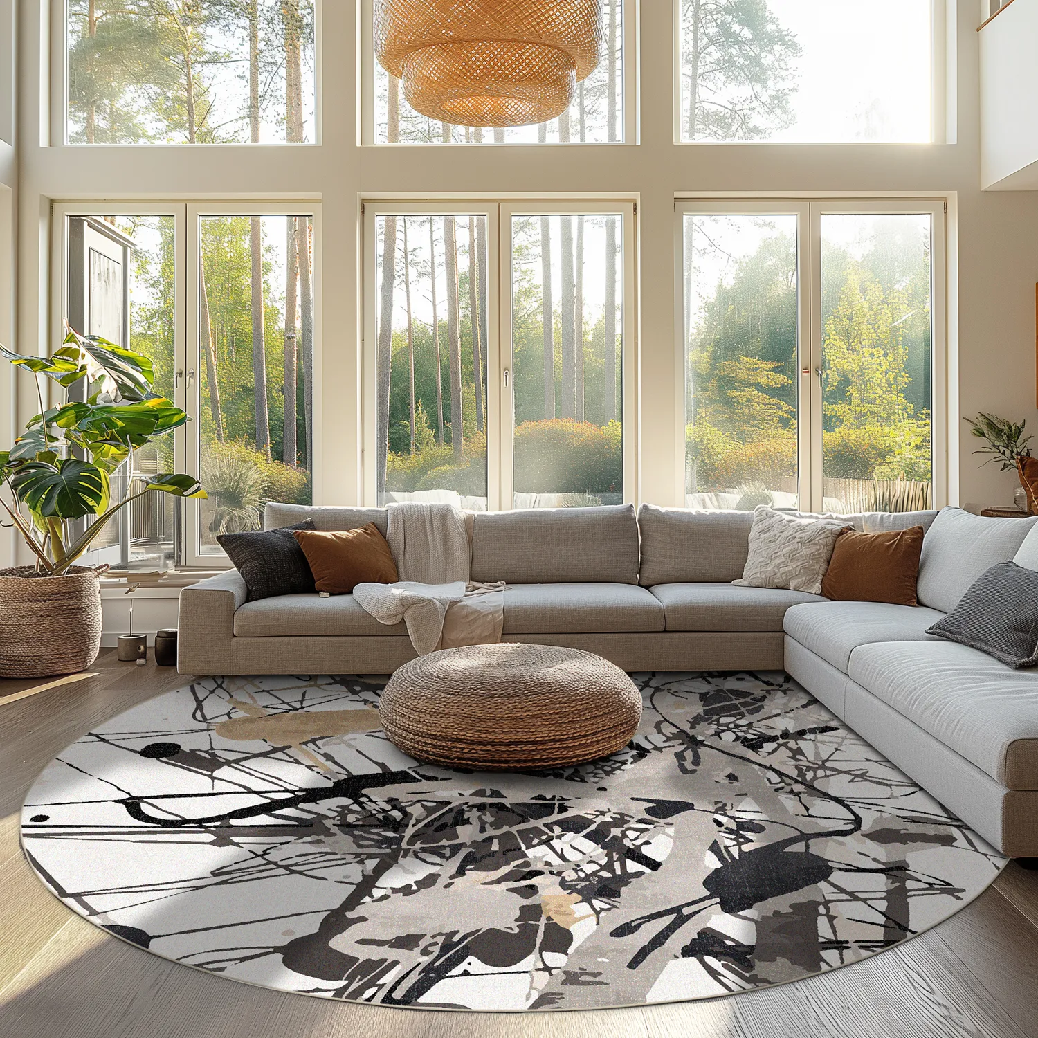 Round rug - Lawrance (grey/white)