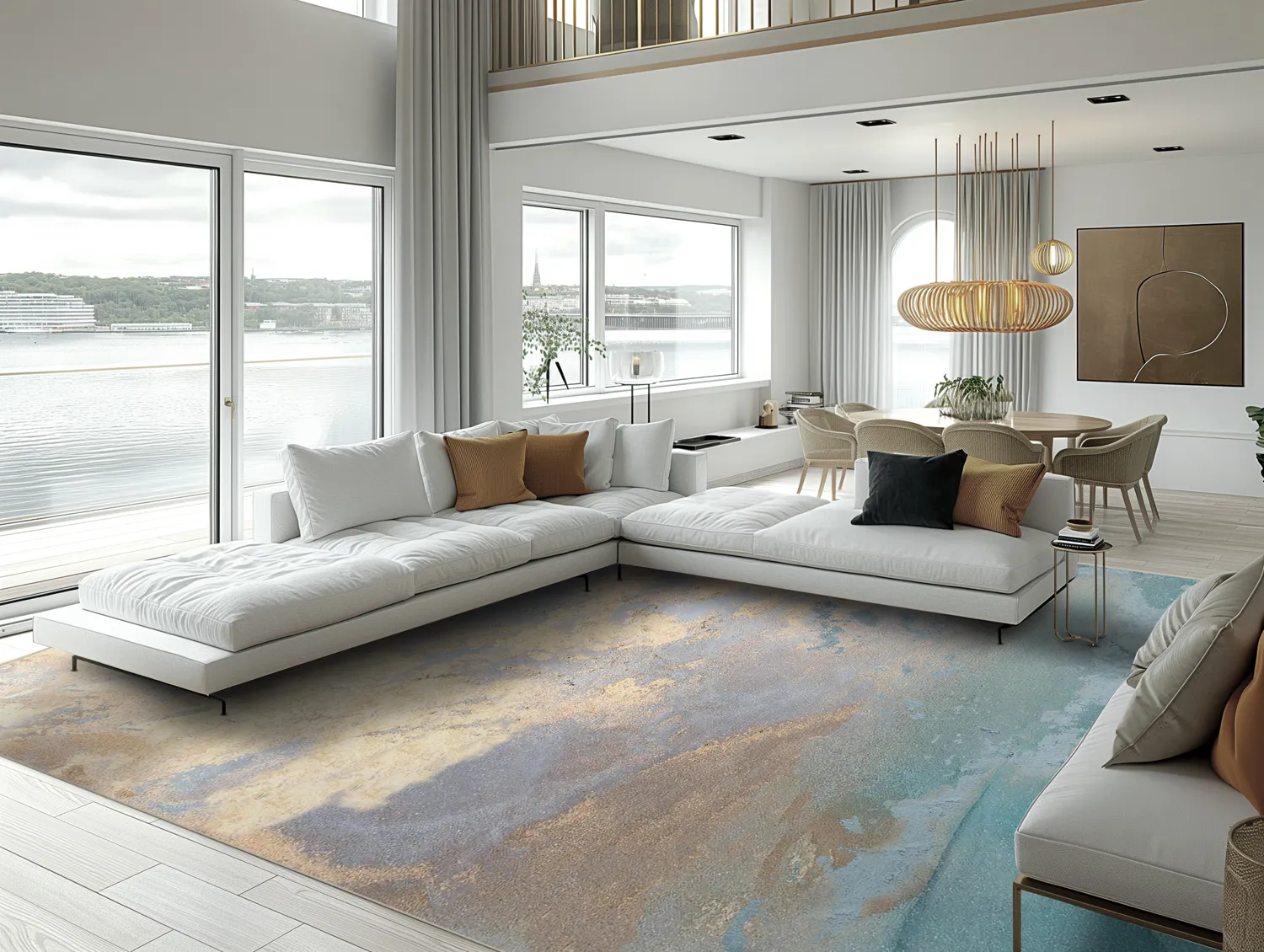 Wilton rug - Lesley (blue/grey/turquoise)