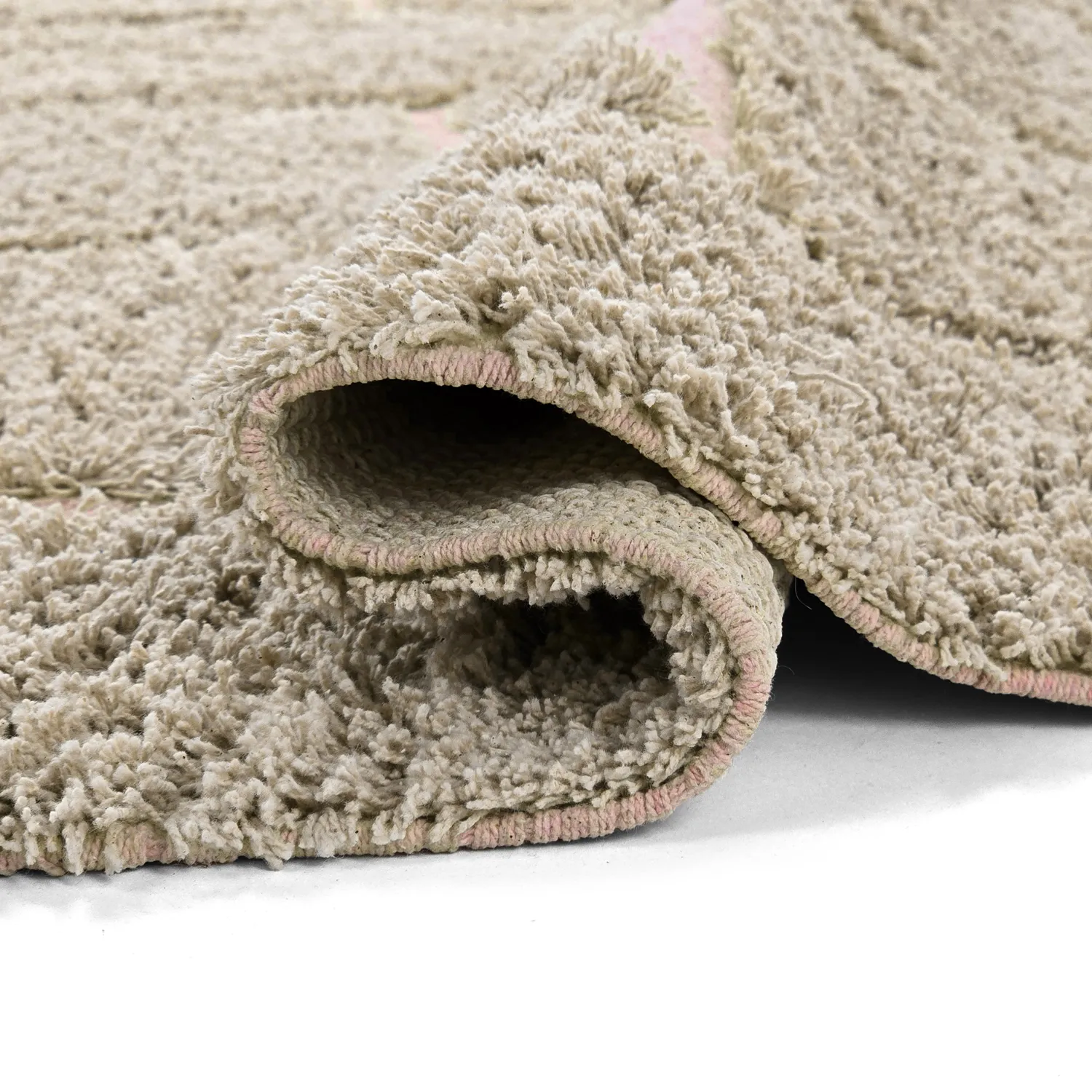 Shaggy rugs - Lindley Natural Cotton Shaggy (beige/pink)