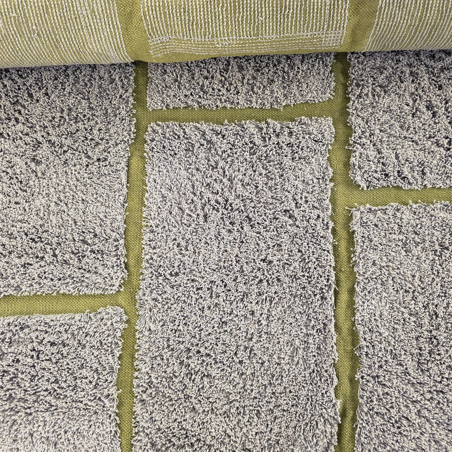 Shaggy rugs - Lindley Natural Cotton Shaggy (greige/green)