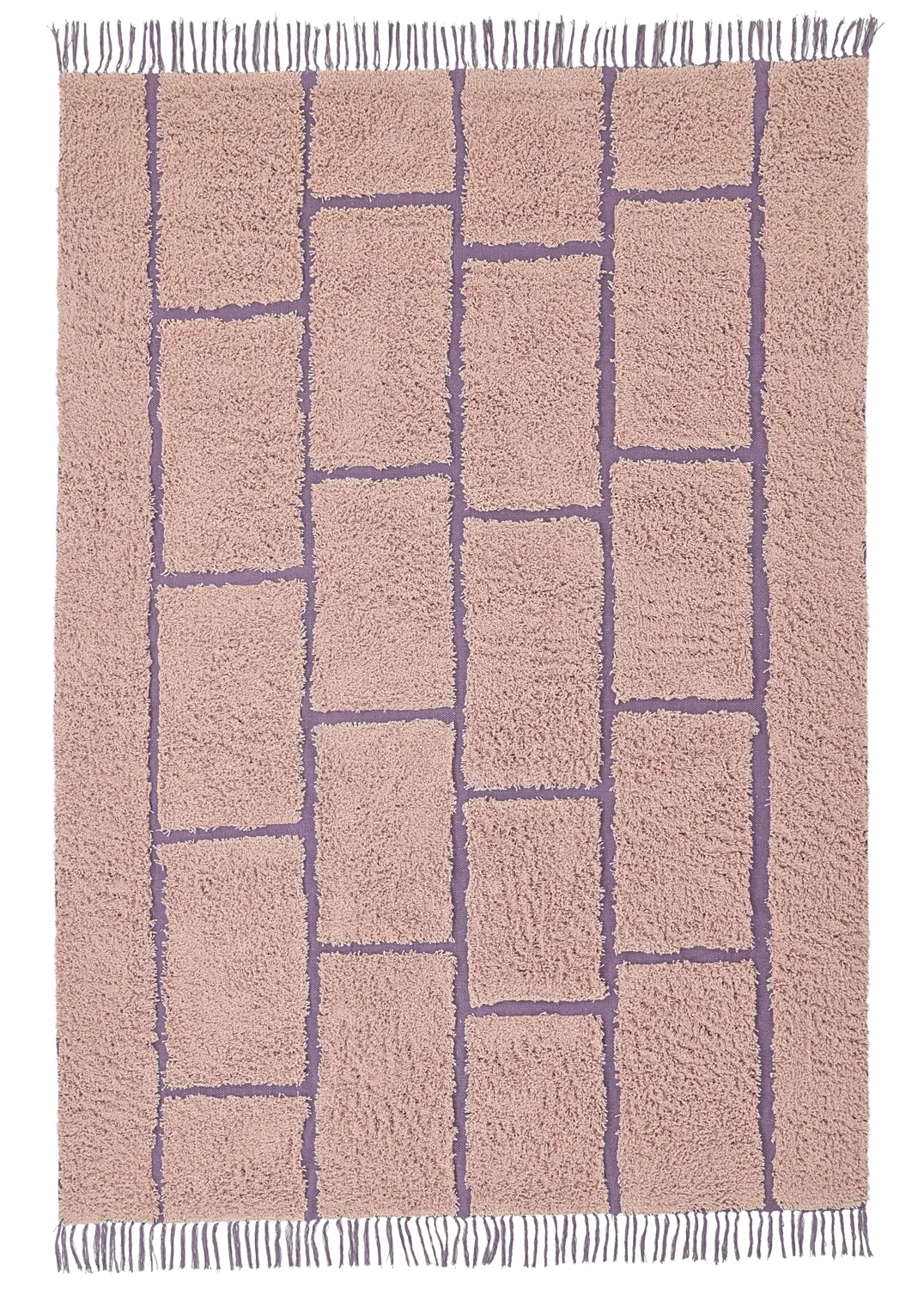 Shaggy rugs - Lindley Natural Cotton Shaggy (pink/purple)