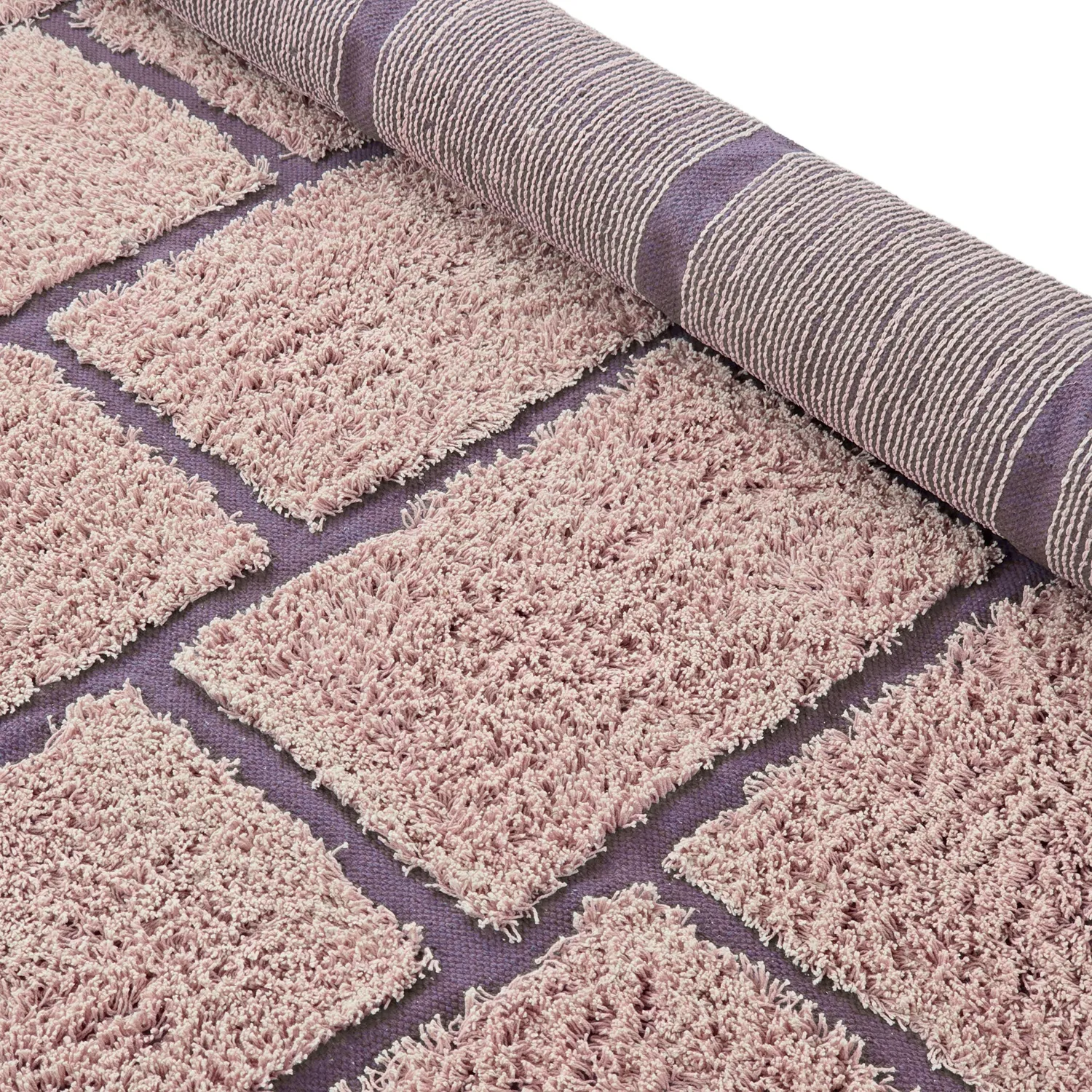 Shaggy rugs - Lindley Natural Cotton Shaggy (pink/purple)