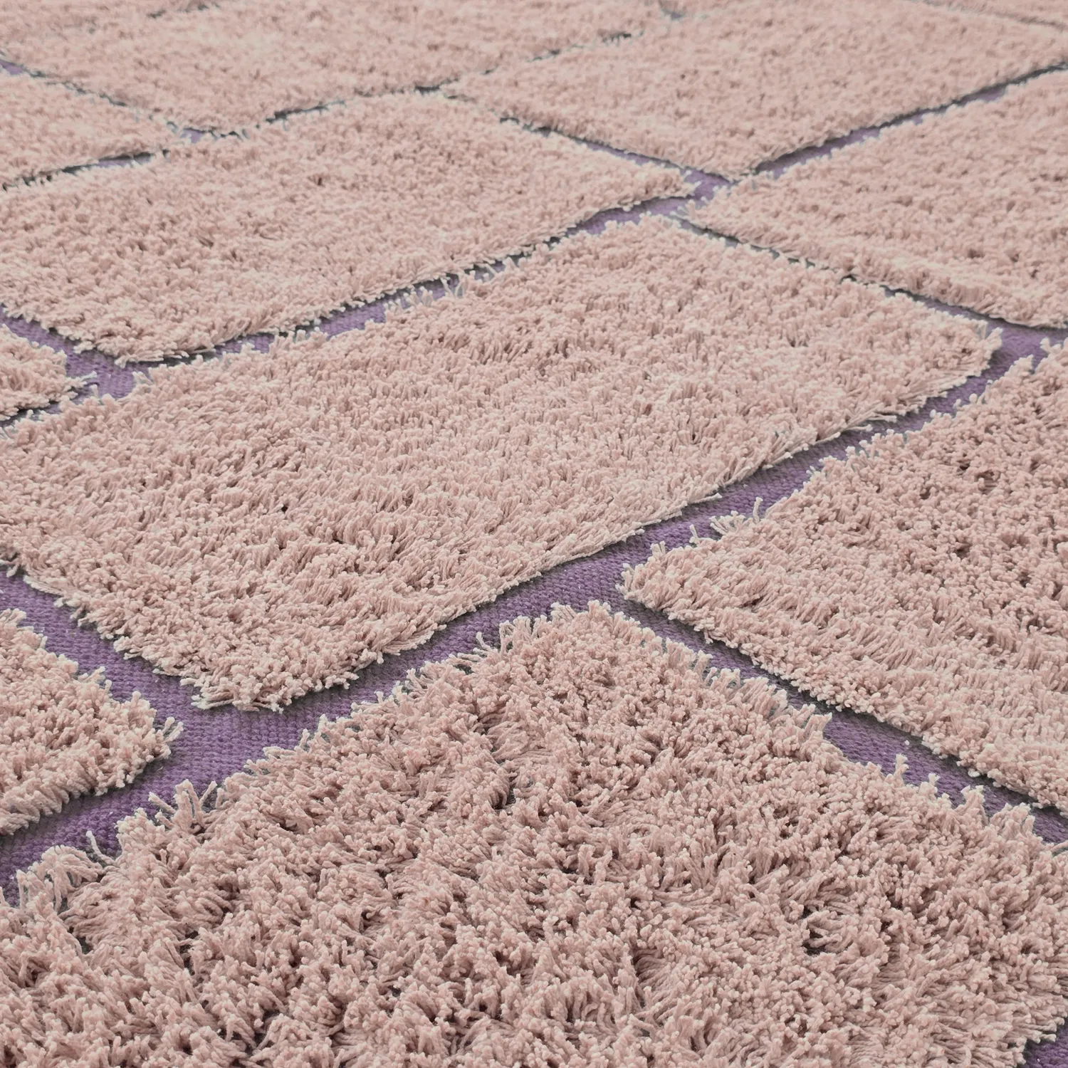 Shaggy rugs - Lindley Natural Cotton Shaggy (pink/purple)