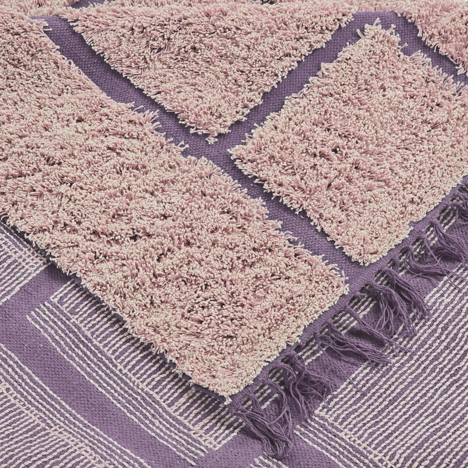 Shaggy rugs - Lindley Natural Cotton Shaggy (pink/purple)
