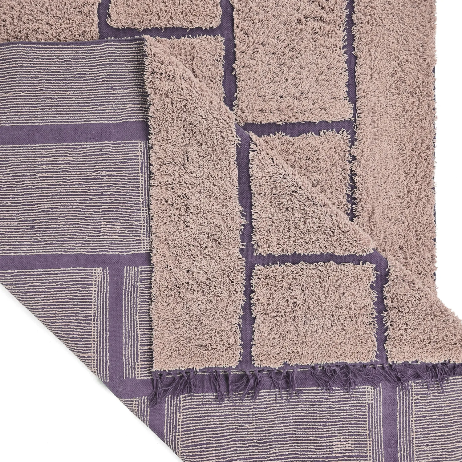Shaggy rugs - Lindley Natural Cotton Shaggy (pink/purple)
