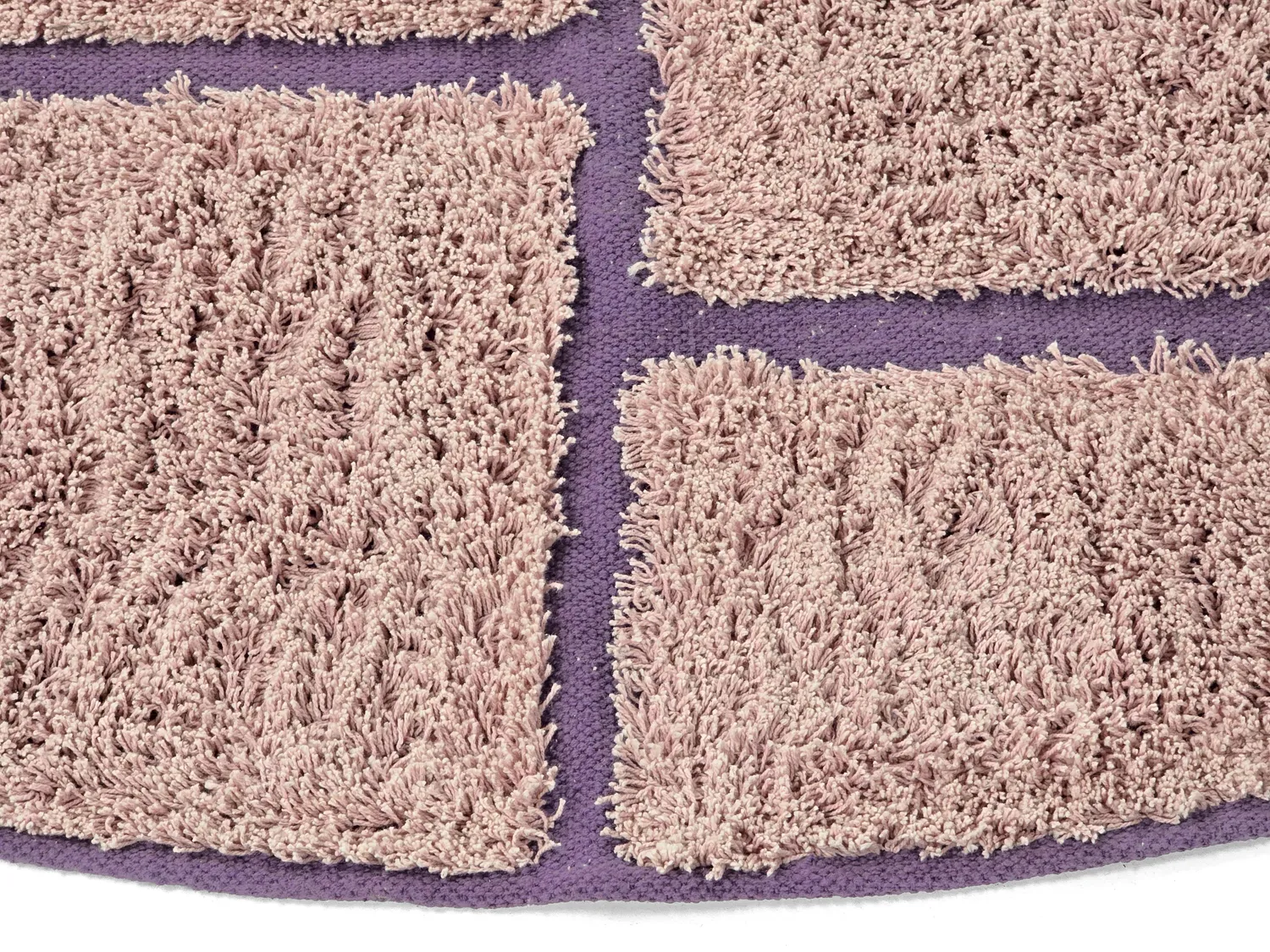 Round rug - Lindley Natural Cotton Shaggy (pink/purple)