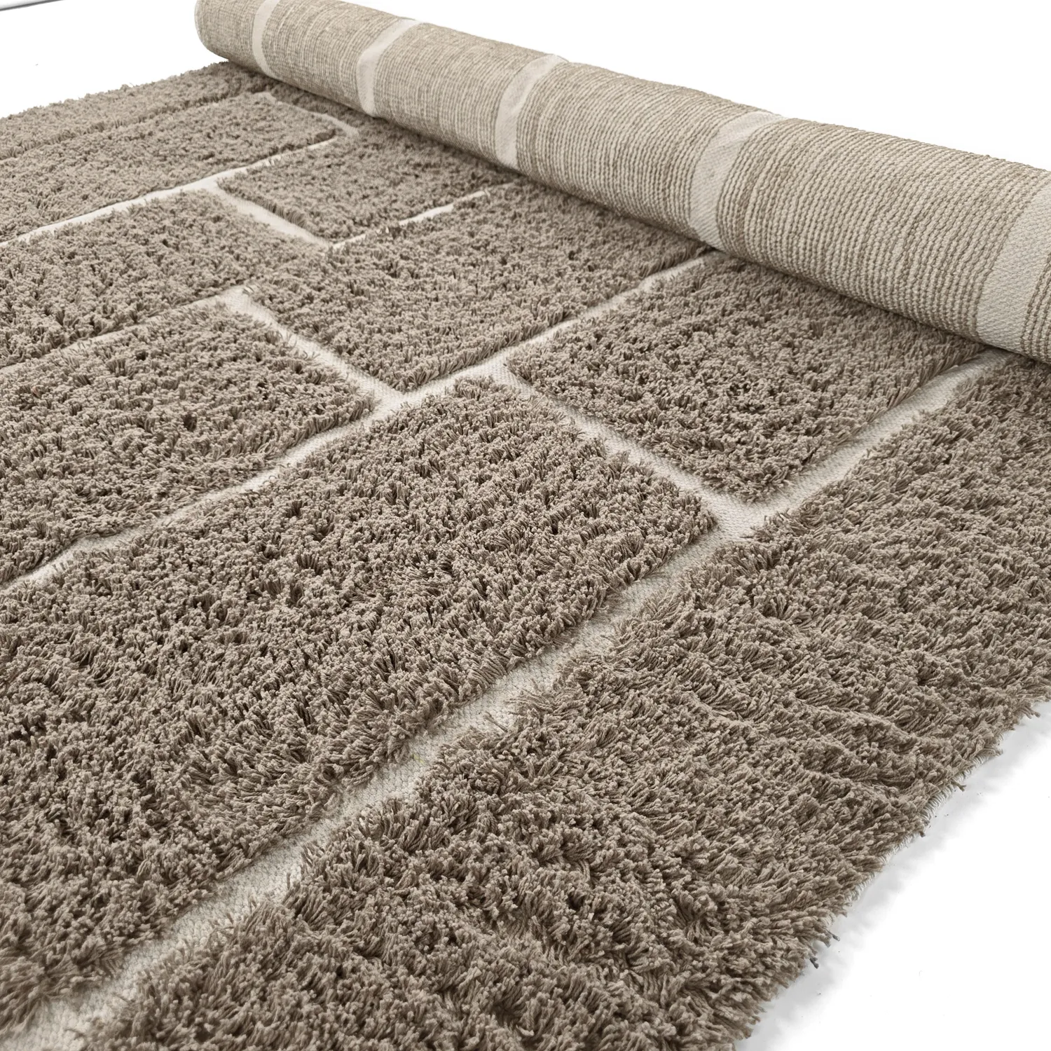 Shaggy rugs - Lindley Natural Cotton Shaggy (taupe/grey)