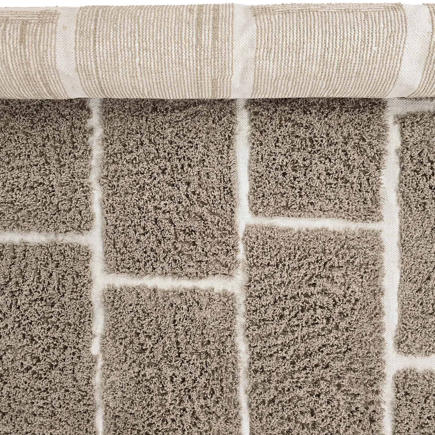 Shaggy rugs - Lindley Natural Cotton Shaggy (taupe/grey)