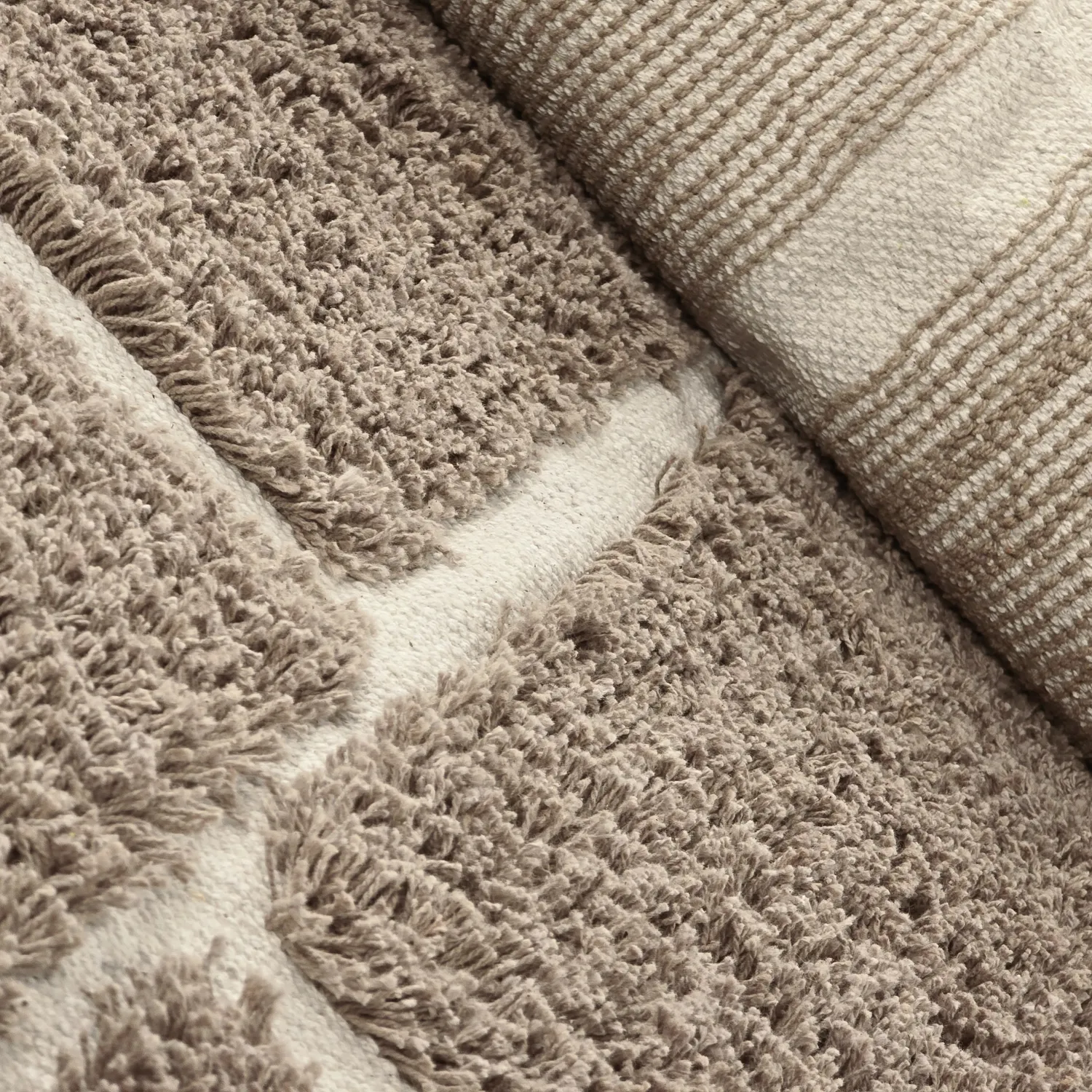 Shaggy rugs - Lindley Natural Cotton Shaggy (taupe/grey)