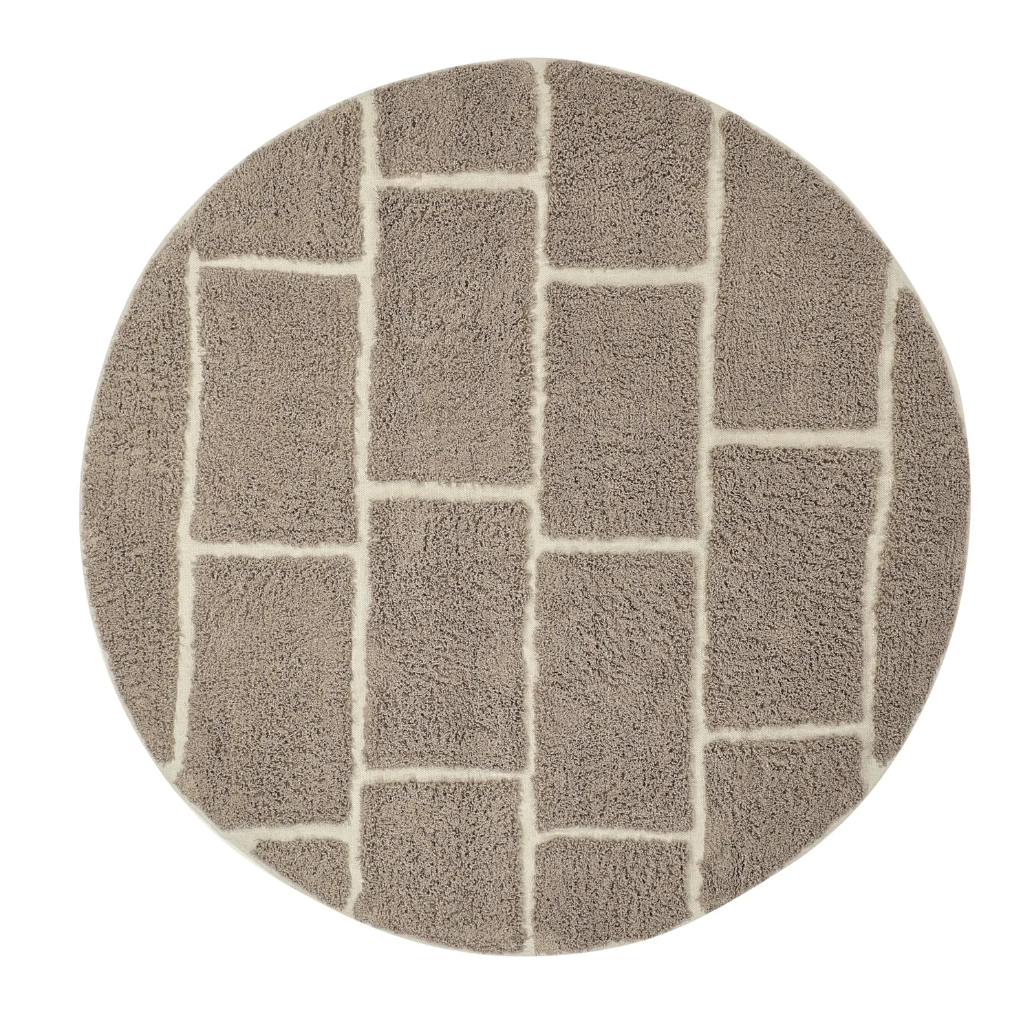 Round rug - Lindley Natural Cotton Shaggy (taupe/grey)