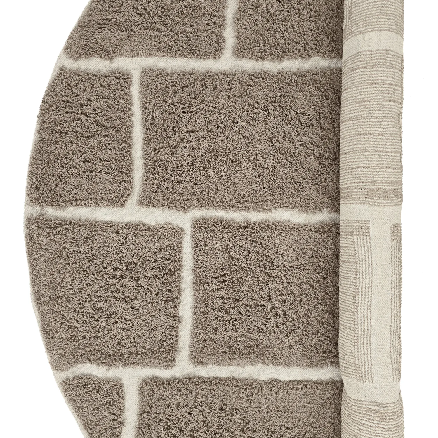 Round rug - Lindley Natural Cotton Shaggy (taupe/grey)