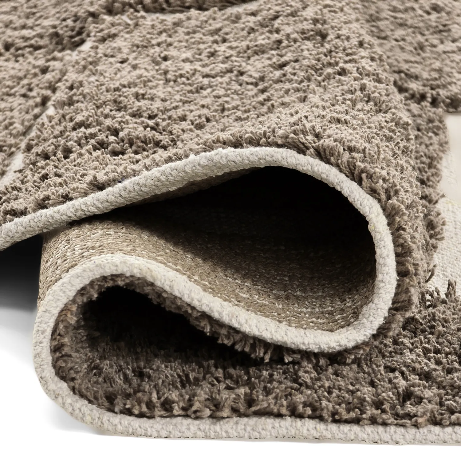 Round rug - Lindley Natural Cotton Shaggy (taupe/grey)