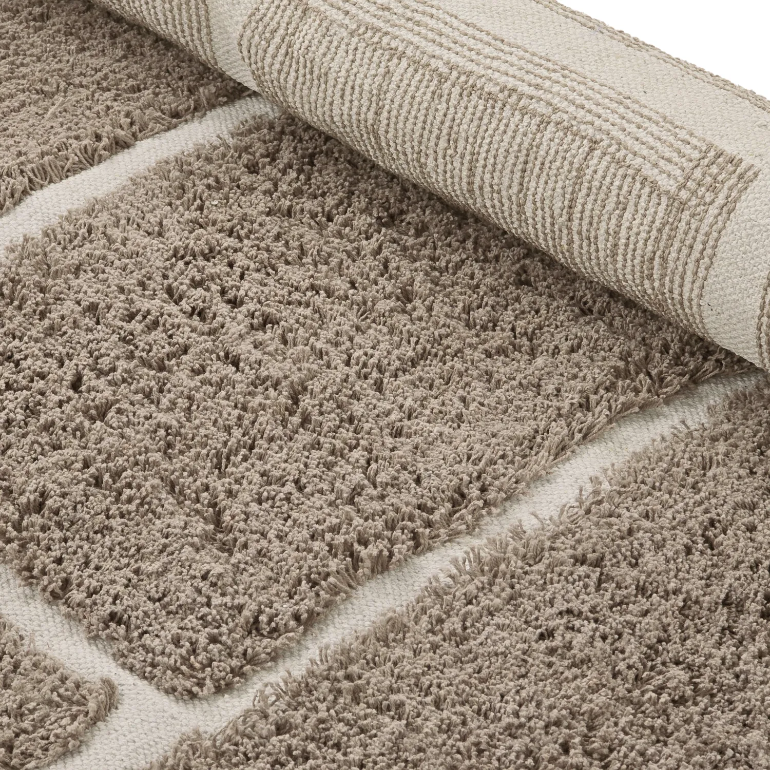 Round rug - Lindley Natural Cotton Shaggy (taupe/grey)