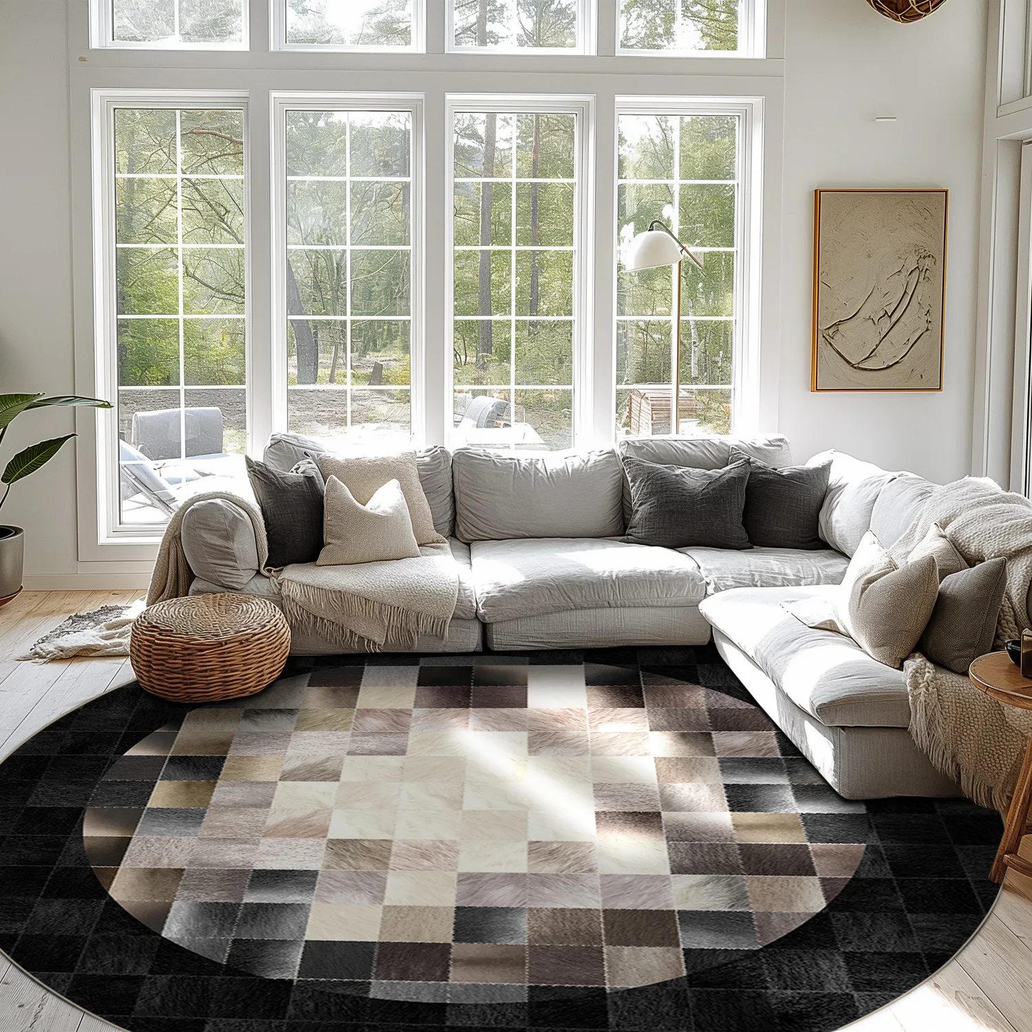 Round rug - Livada (black/multi)