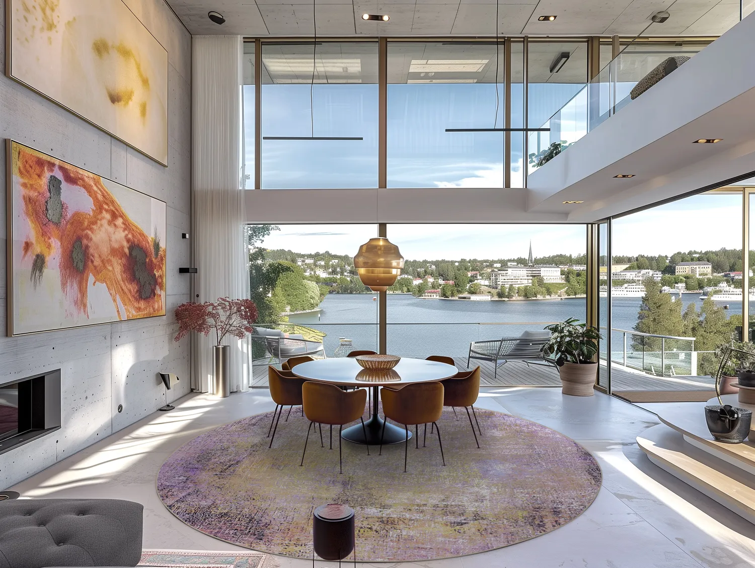 Round rug - Loures (purple)