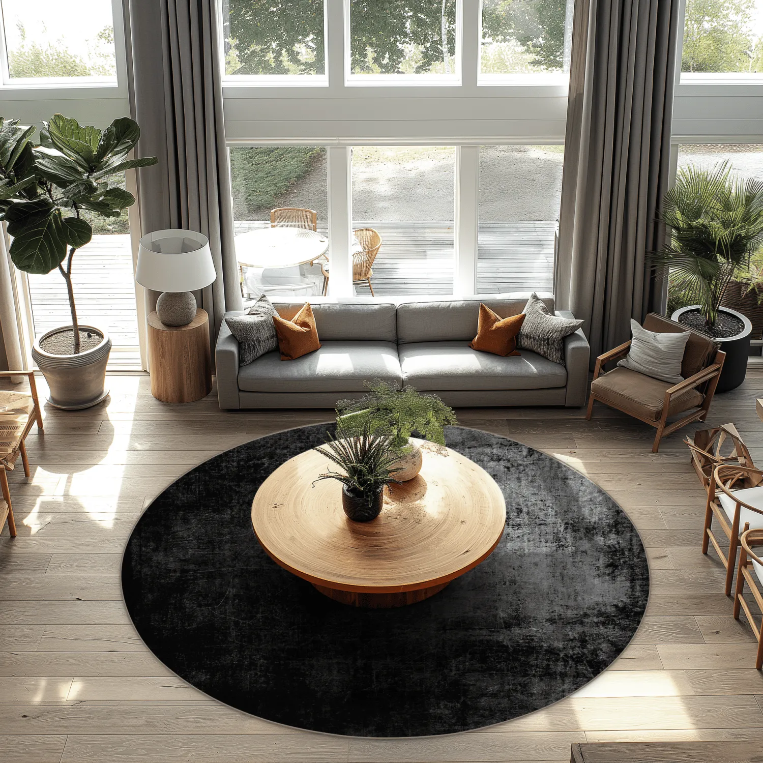 Round rug - Lynton (black)