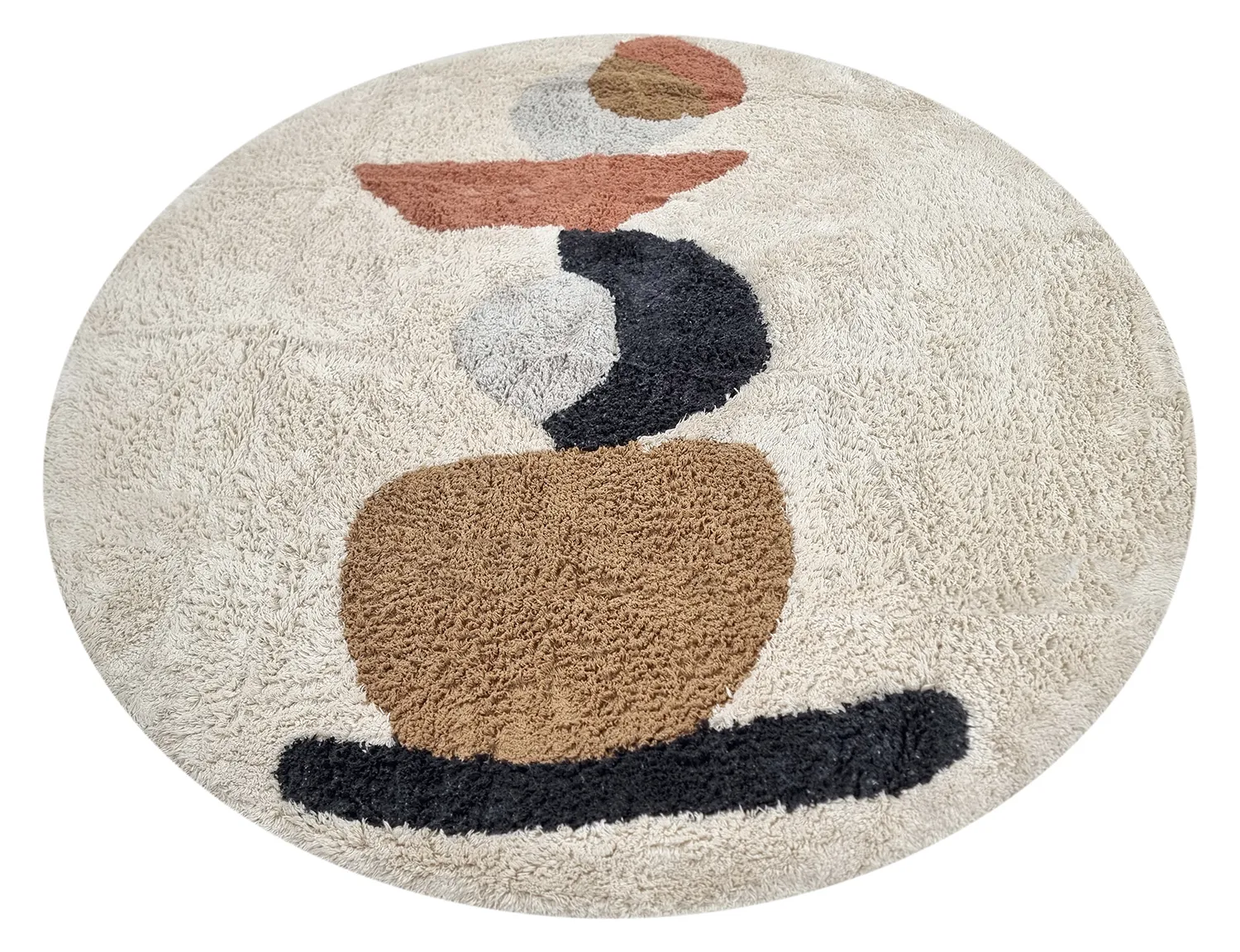 Round rug - Mantona Natural Cotton Shaggy (multi)