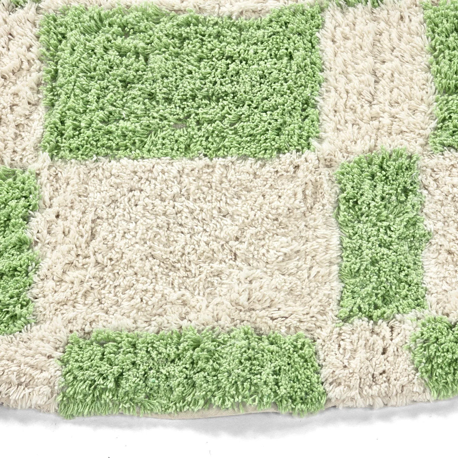 Round rug - Maranello Natural Cotton Shaggy (green)