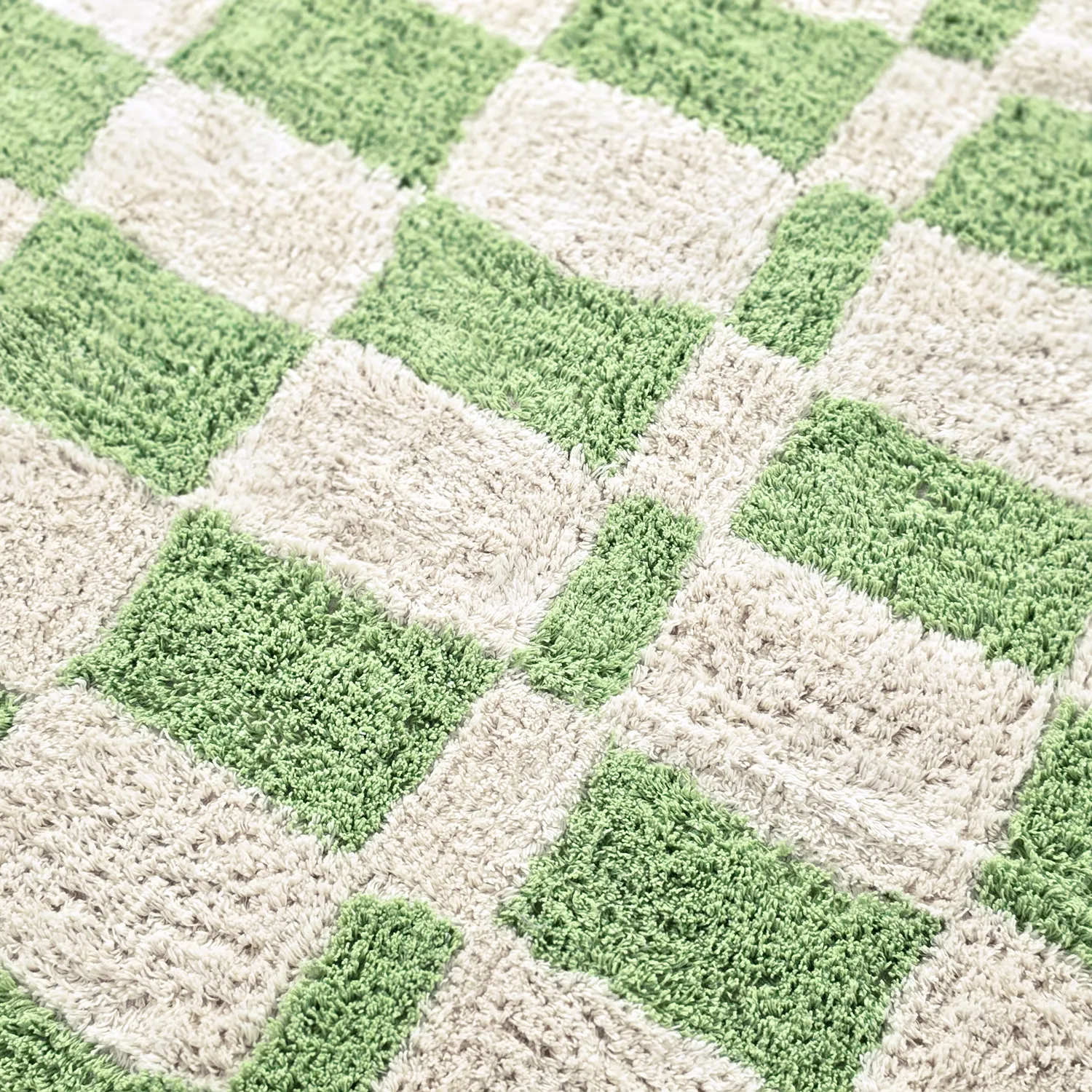 Round rug - Maranello Natural Cotton Shaggy (green)