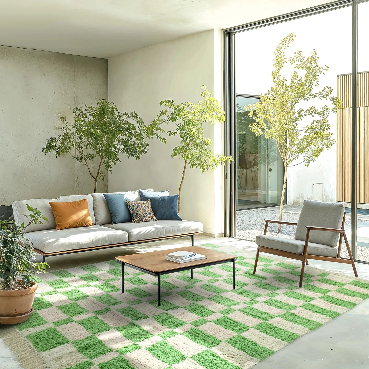 Shaggy rugs - Maranello Natural Cotton Shaggy (green)
