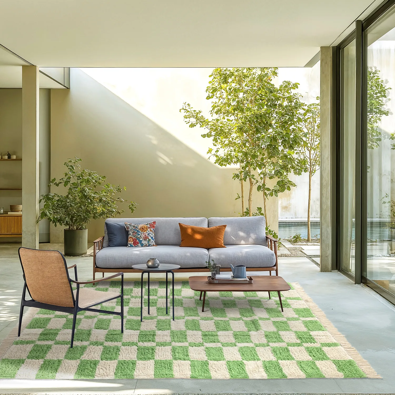 Shaggy rugs - Maranello Natural Cotton Shaggy (green)