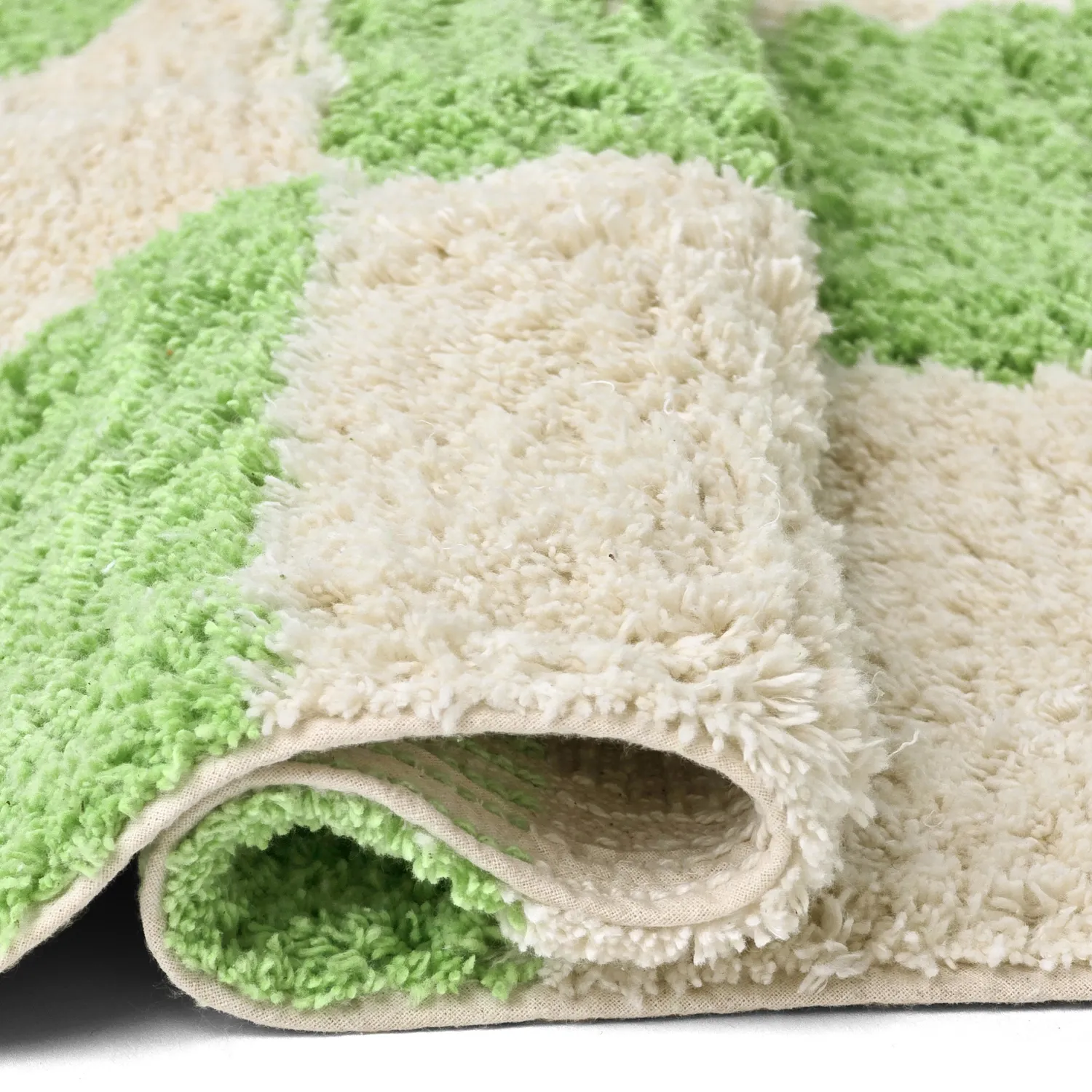 Shaggy rugs - Maranello Natural Cotton Shaggy (green)