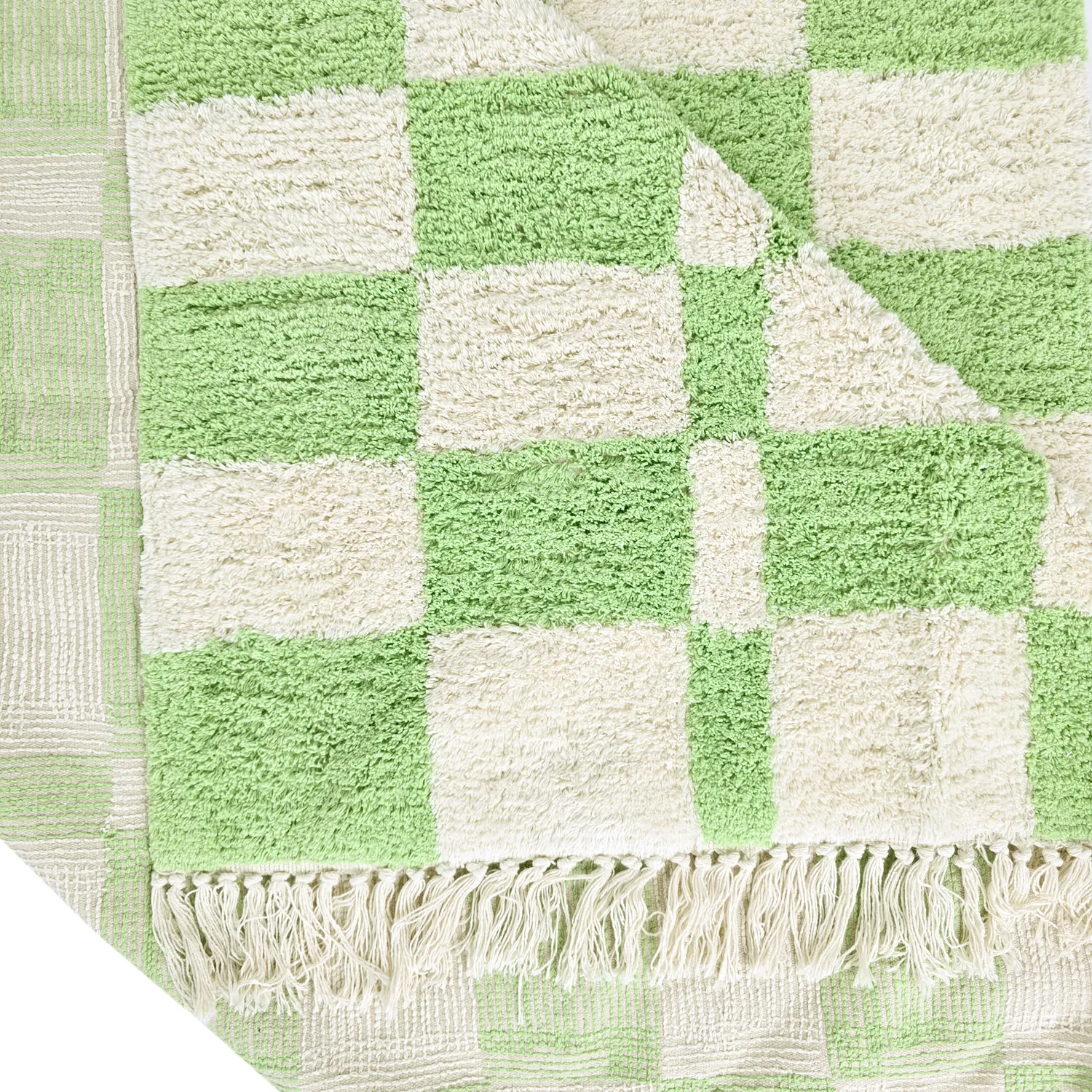Shaggy rugs - Maranello Natural Cotton Shaggy (green)