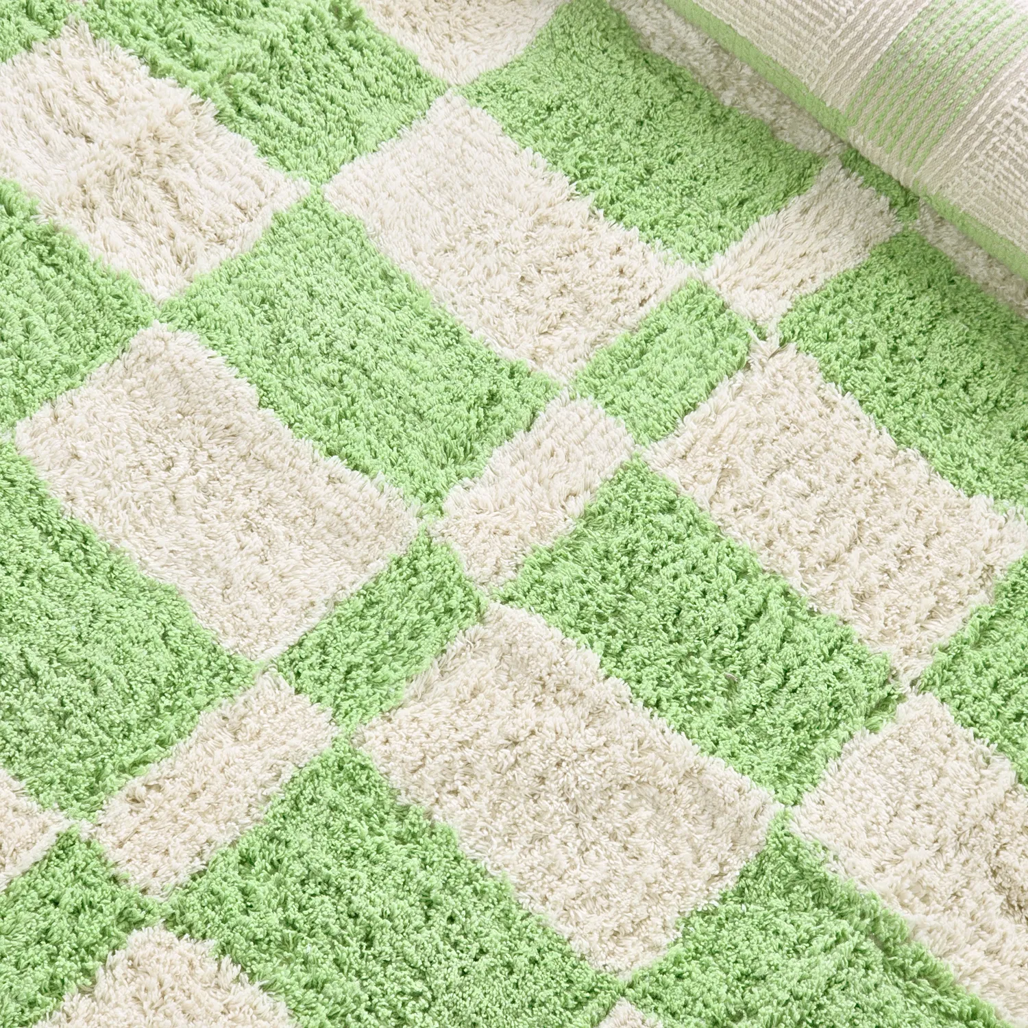 Shaggy rugs - Maranello Natural Cotton Shaggy (green)
