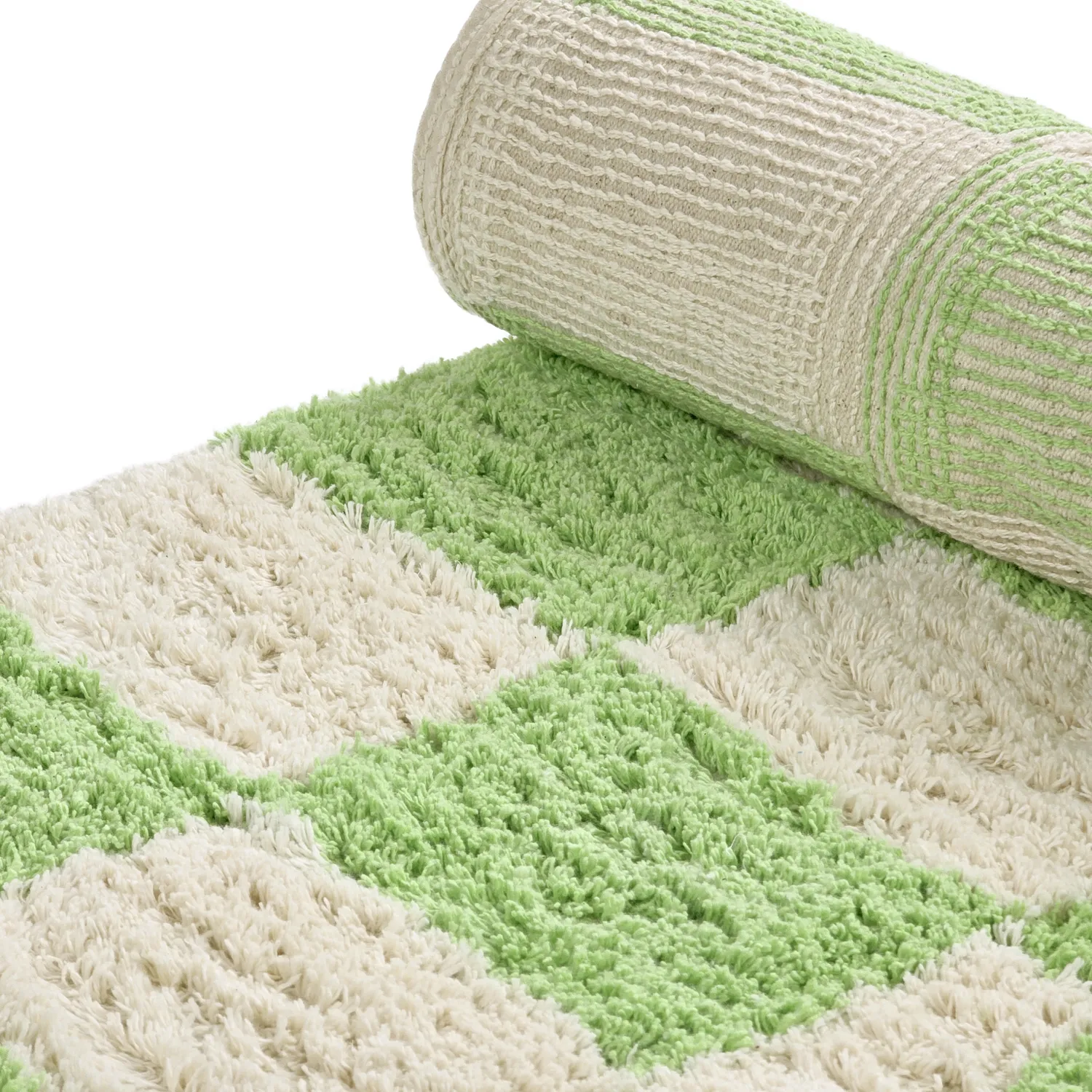 Shaggy rugs - Maranello Natural Cotton Shaggy (green)