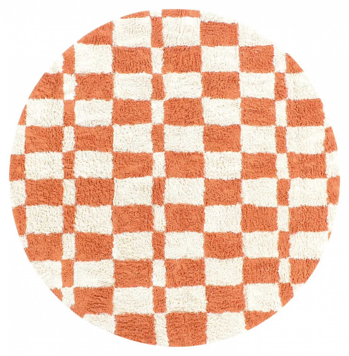 Round rug - Maranello Natural Cotton Shaggy (orange)