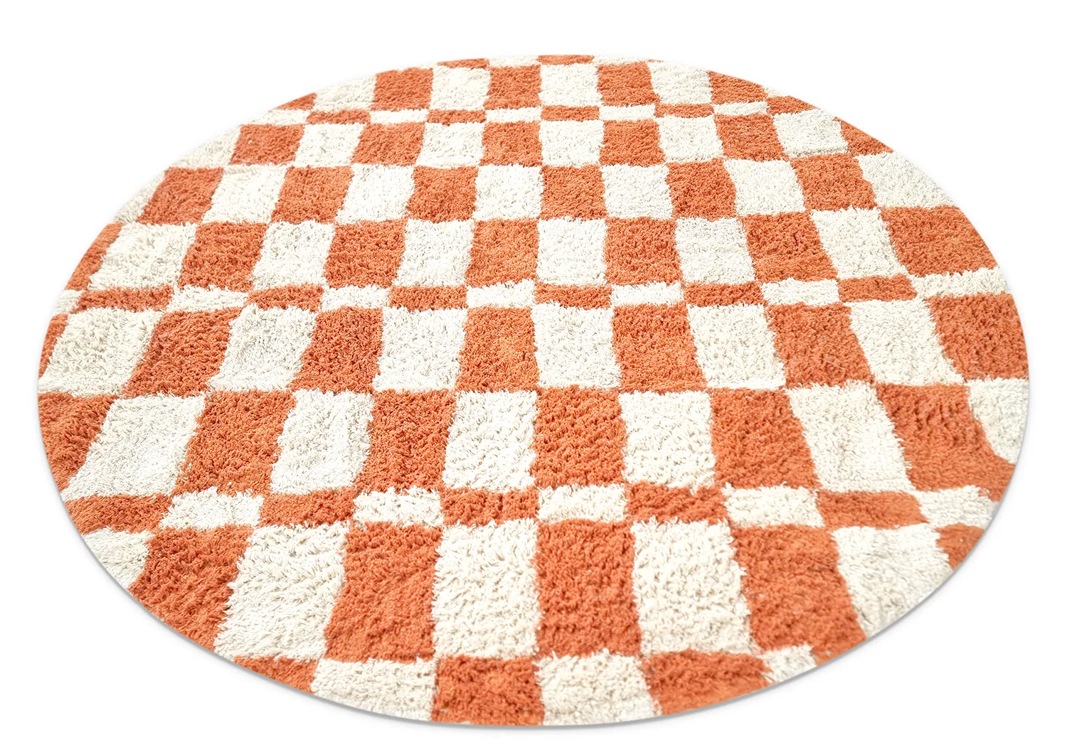 Round rug - Maranello Natural Cotton Shaggy (orange)