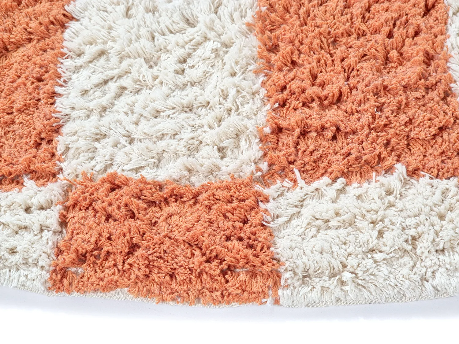 Round rug - Maranello Natural Cotton Shaggy (orange)