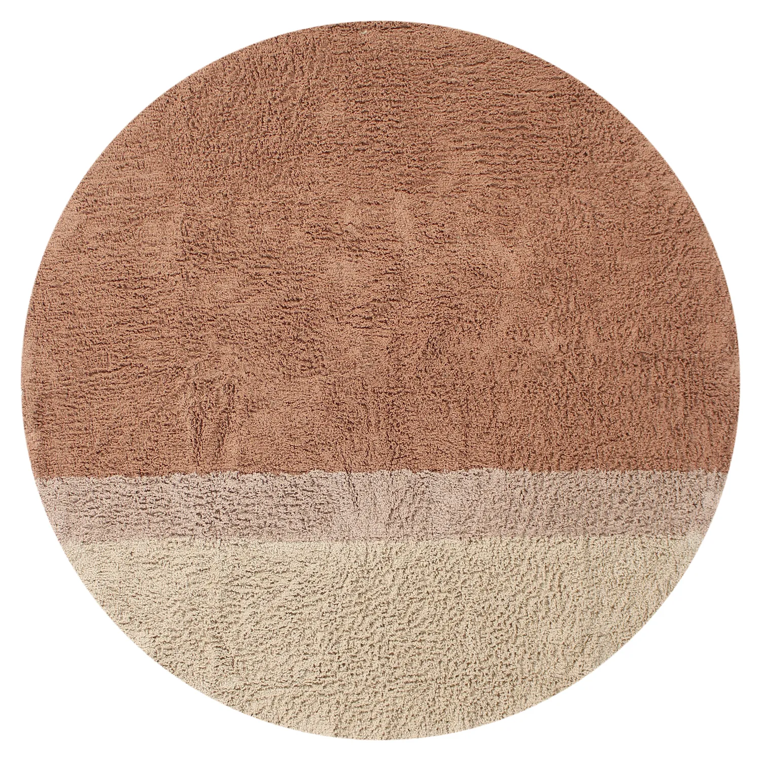 Round rug - Mareto Natural Cotton Shaggy (brown)