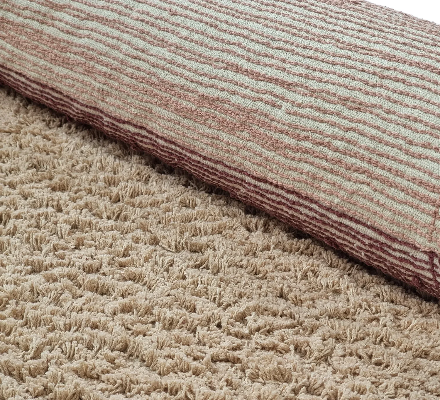 Round rug - Mareto Natural Cotton Shaggy (brown)