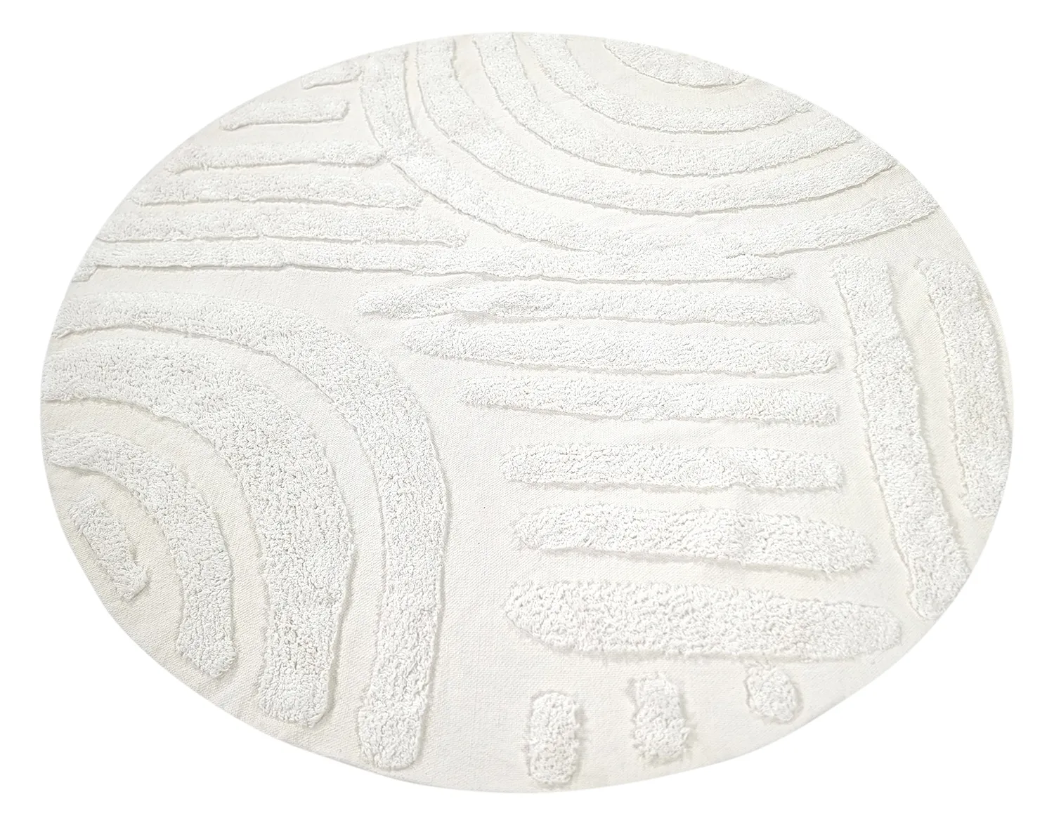Round rug - Mavis Natural Cotton Shaggy (offwhite)