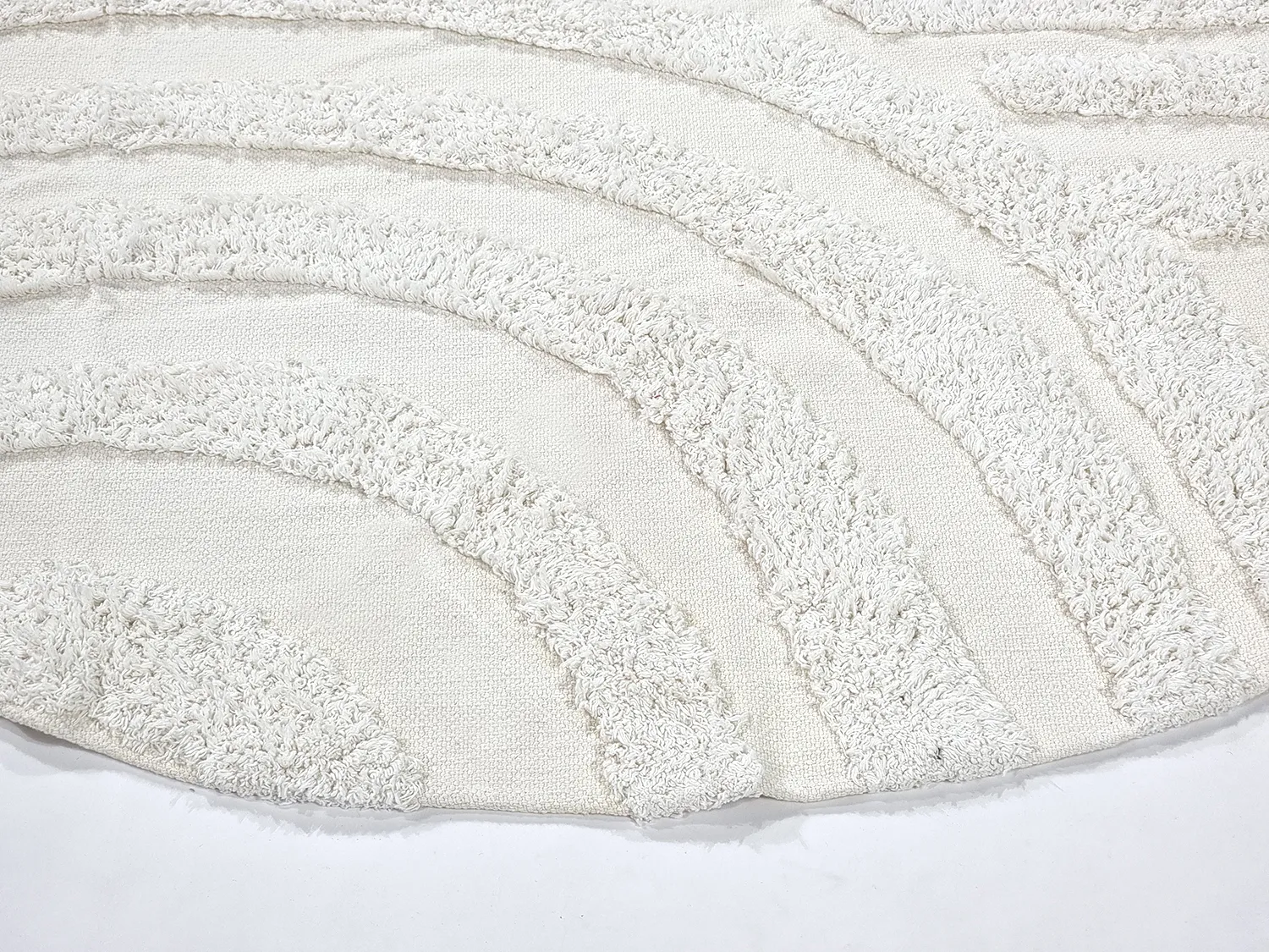Round rug - Mavis Natural Cotton Shaggy (offwhite)