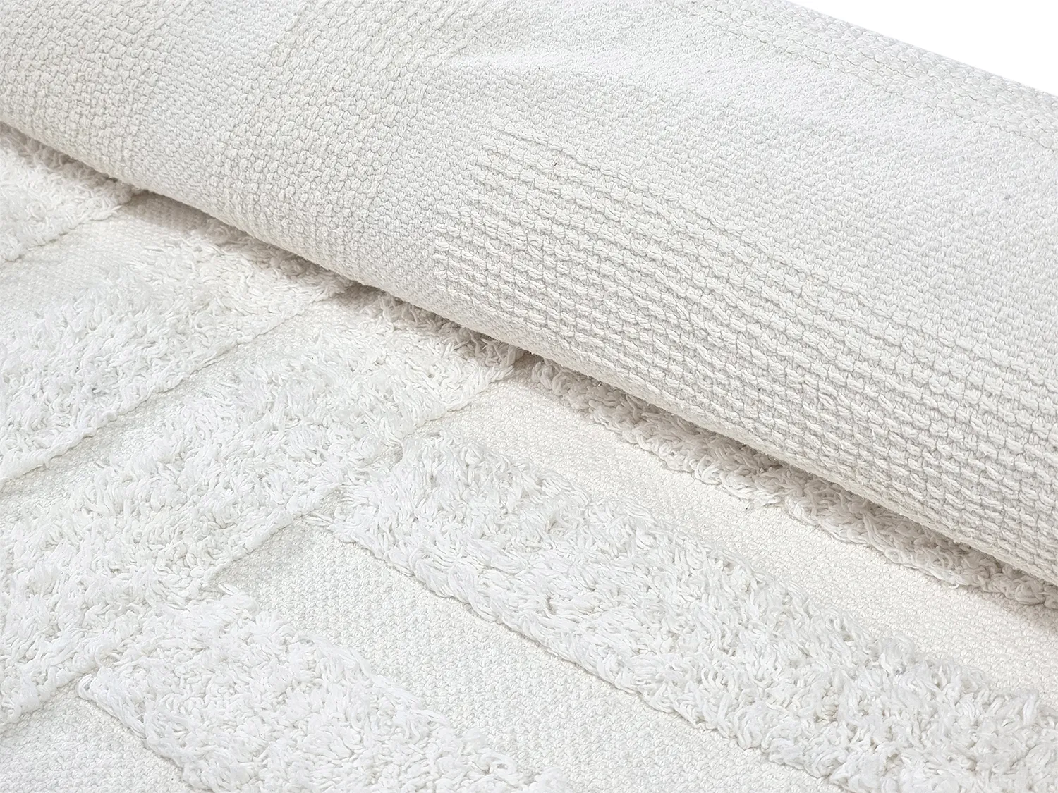 Round rug - Mavis Natural Cotton Shaggy (offwhite)