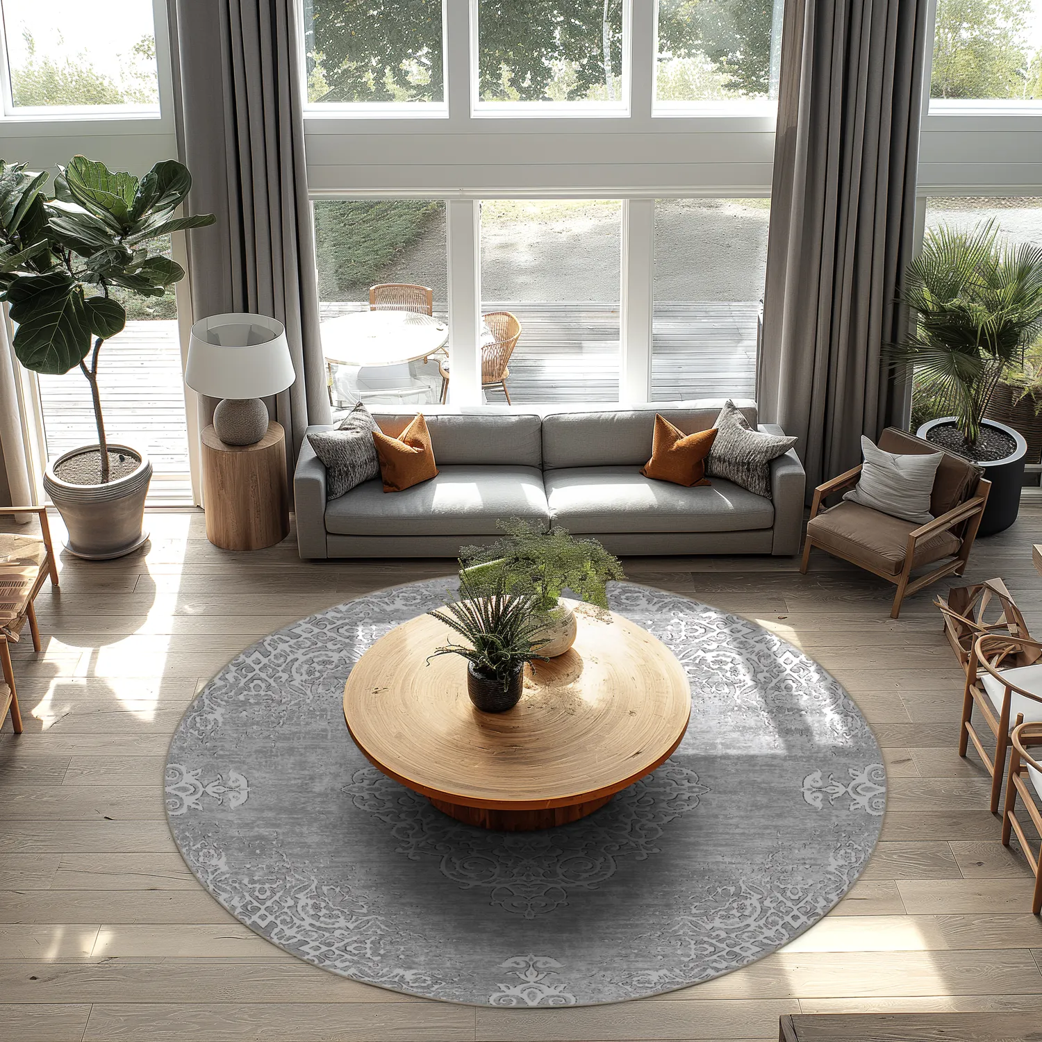 Round rug - Milazzo (grey)