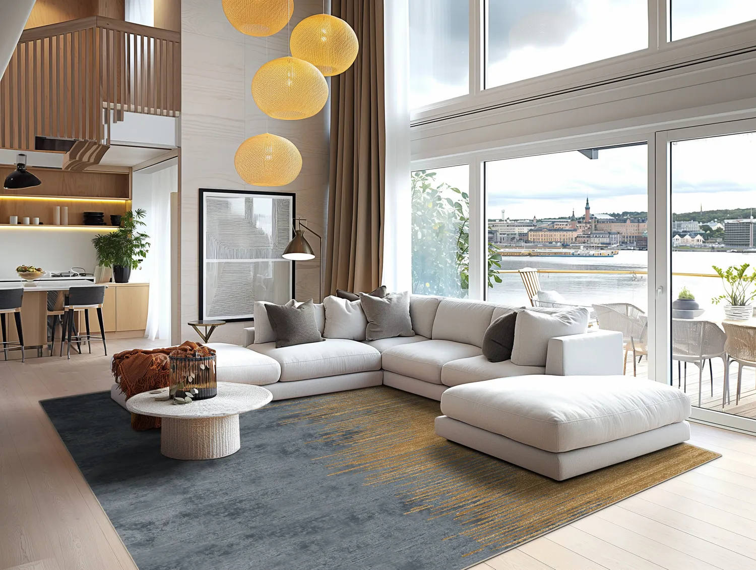 Wilton rug - Mileto (grey/gold)